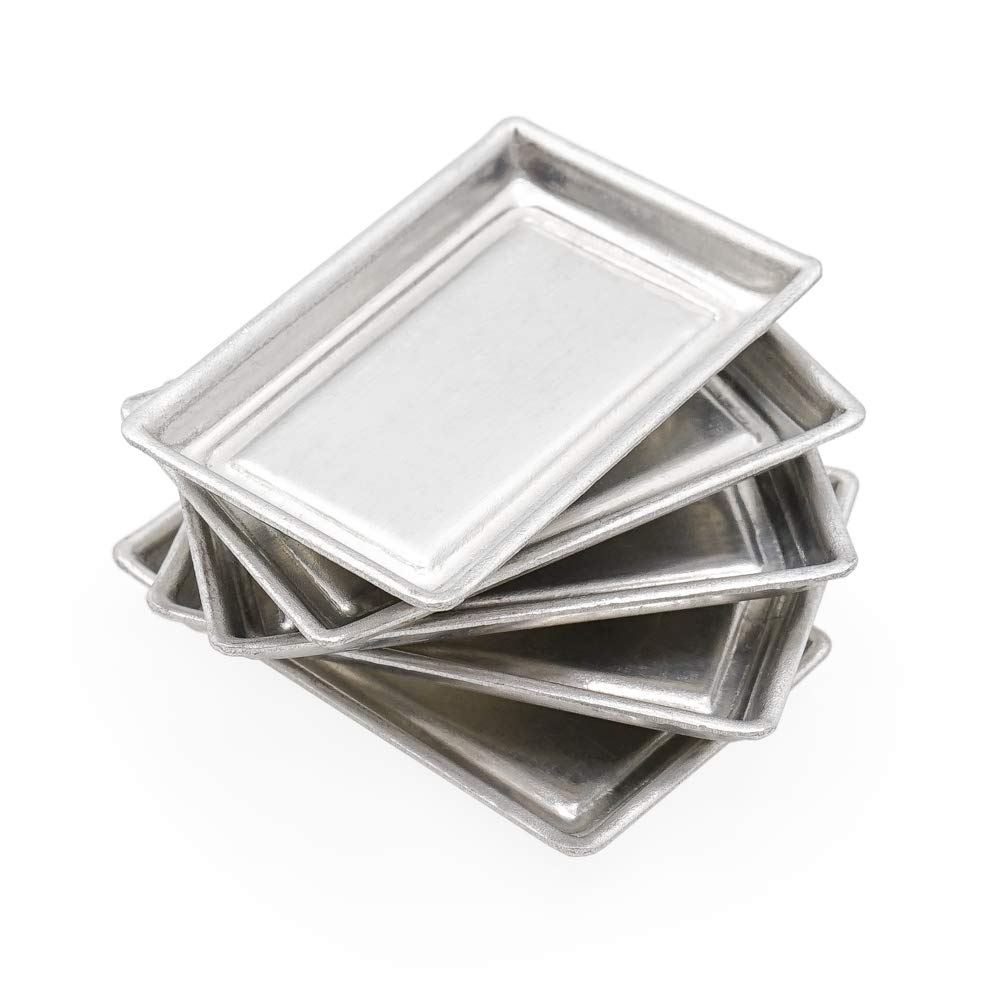Odoria 1/12 Scale Miniature Baking Pans Set - 5Pcs Dollhouse Kitchen Accessories for DIY Crafts & Tiny Food Display