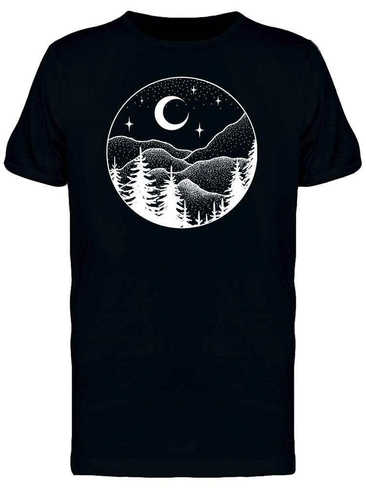 Smartprints Men's Forest Mountains Landscape T-Shirt - Comfortable Casual Tee for Outdoor Adventures & Travel