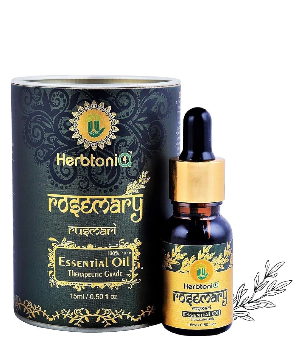 Premium Rosemary Essential Oil for Hair Growth & Scalp Care - 100% Pure Natural Undiluted Therapeutic Grade - Hair Loss Treatment, Skin & Body Wellness - 15ml Bottle for Aromatherapy, Massage & DIY Beauty Recipes
