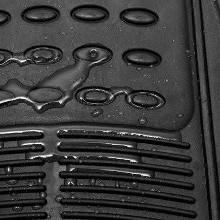 4-Piece Black Ridged Style Car Floor Mats Set - Non-Slip, Durable Protection for Sedans, SUVs & Trucks | Perfect for All-Weather Use, Easy to Clean & Maintain