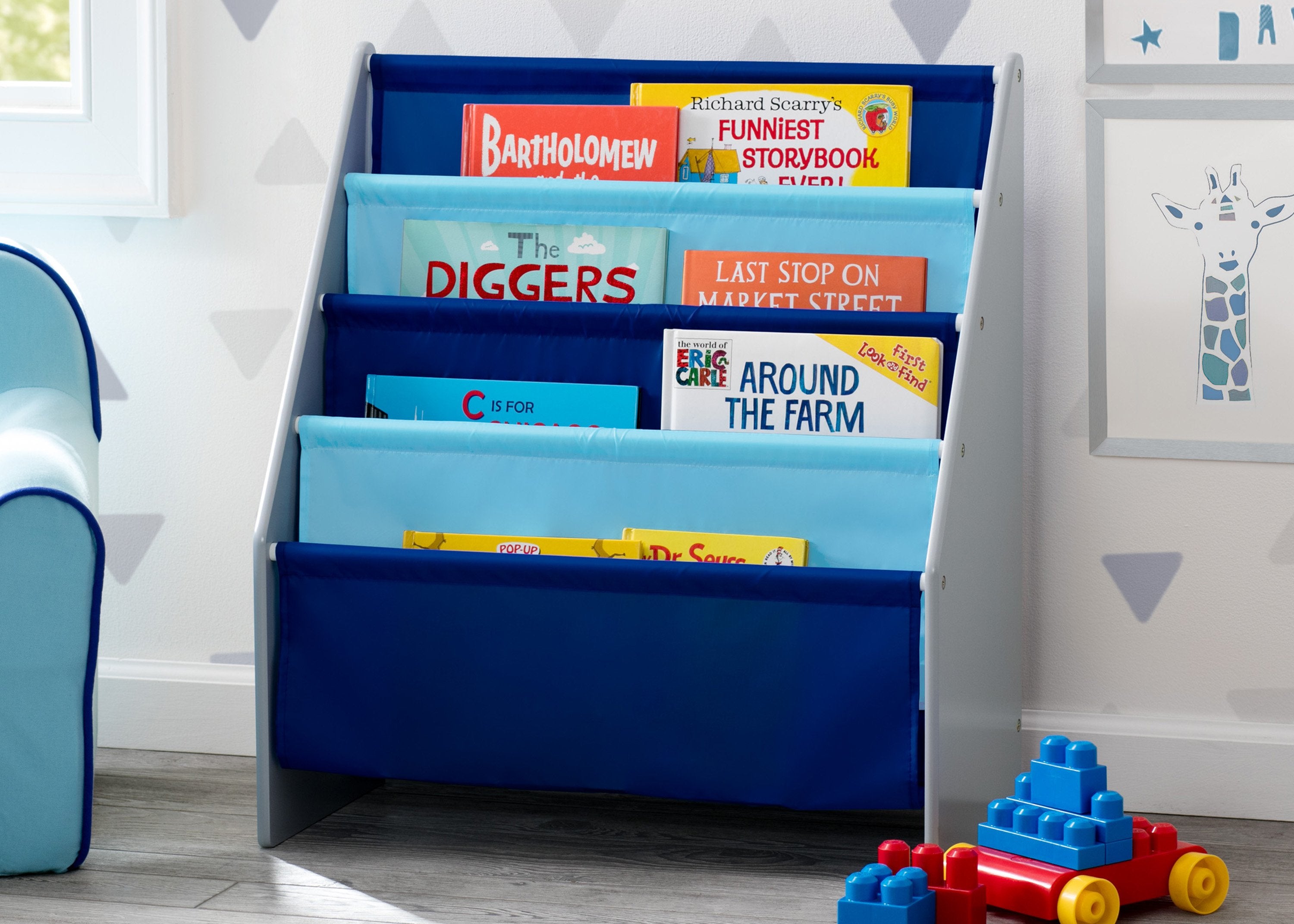 Kids Sling Book Rack - Adjustable Wall-Mounted Bookshelf for Children's Room - Perfect for Bedroom, Nursery & Classroom Organization