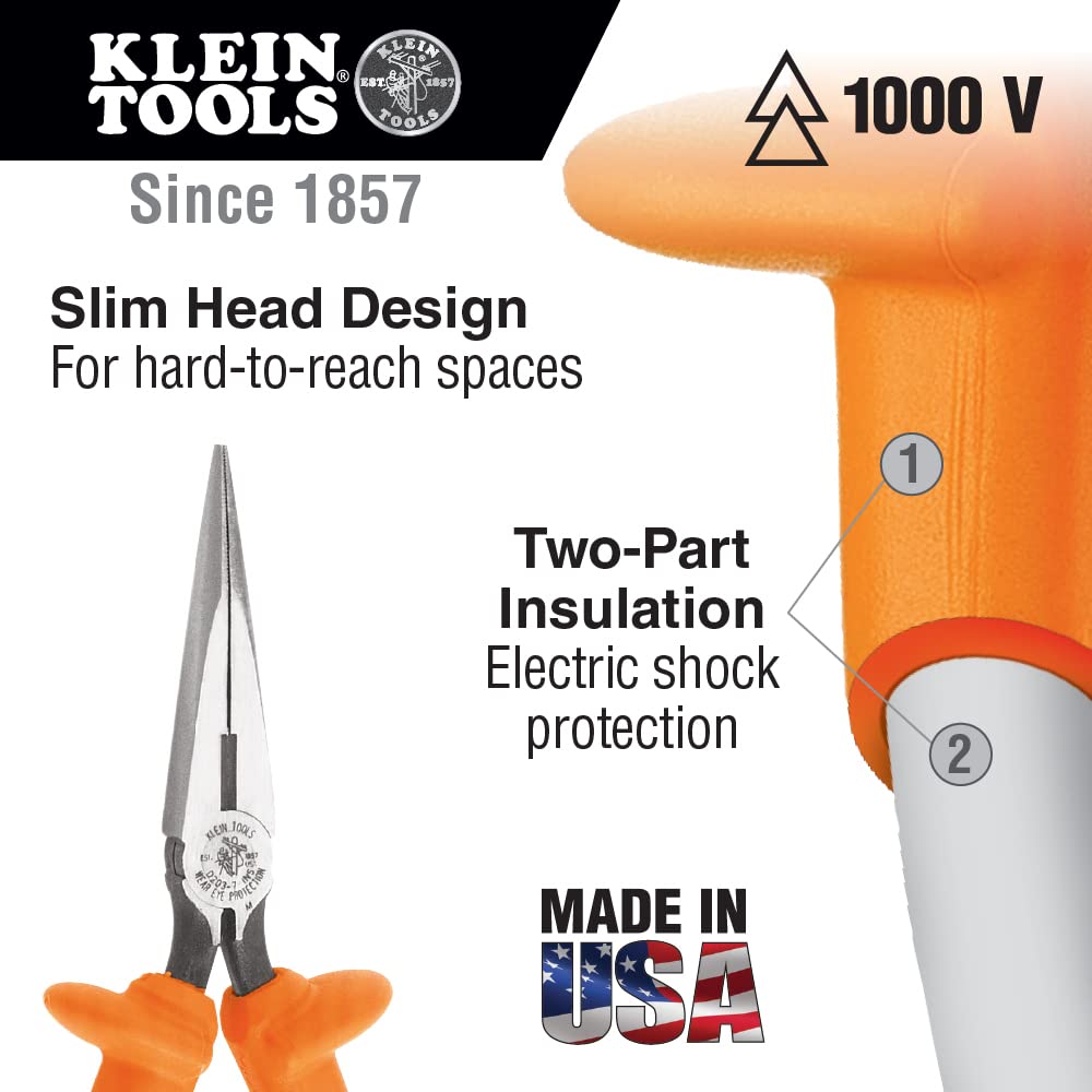 Klein Tools 33526 8-Piece Basic Insulated Tool Kit - 1000V Electrical Safety, Includes 3 Pliers, 3 Screwdrivers, Cable Cutter & Wire Stripper - Perfect for Electricians, DIY Home Repairs & Professional Wiring Projects