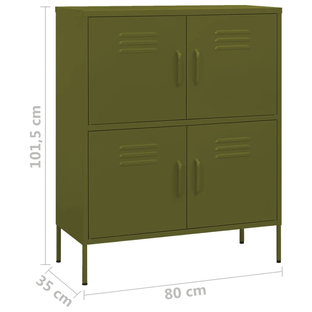 Steel Storage Cabinet with 4 Doors & 2 Adjustable Shelves - 31.5