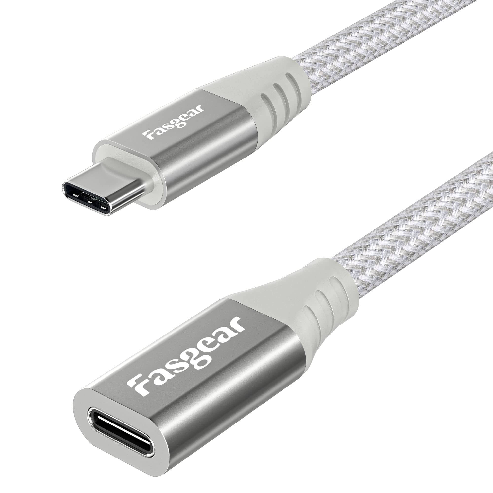 Fasgear 6ft USB C Extension Cable - Type C 2.0 Female to Male Extender Charger Cord for Magsafe Charger, Compatible with iPad 2020, PS5 Controller, Nintendo Switch, Samsung Galaxy S10/A10e, Moto Z2, Google Pixel 5/4a - Perfect for Gaming, Travel & Home Charging