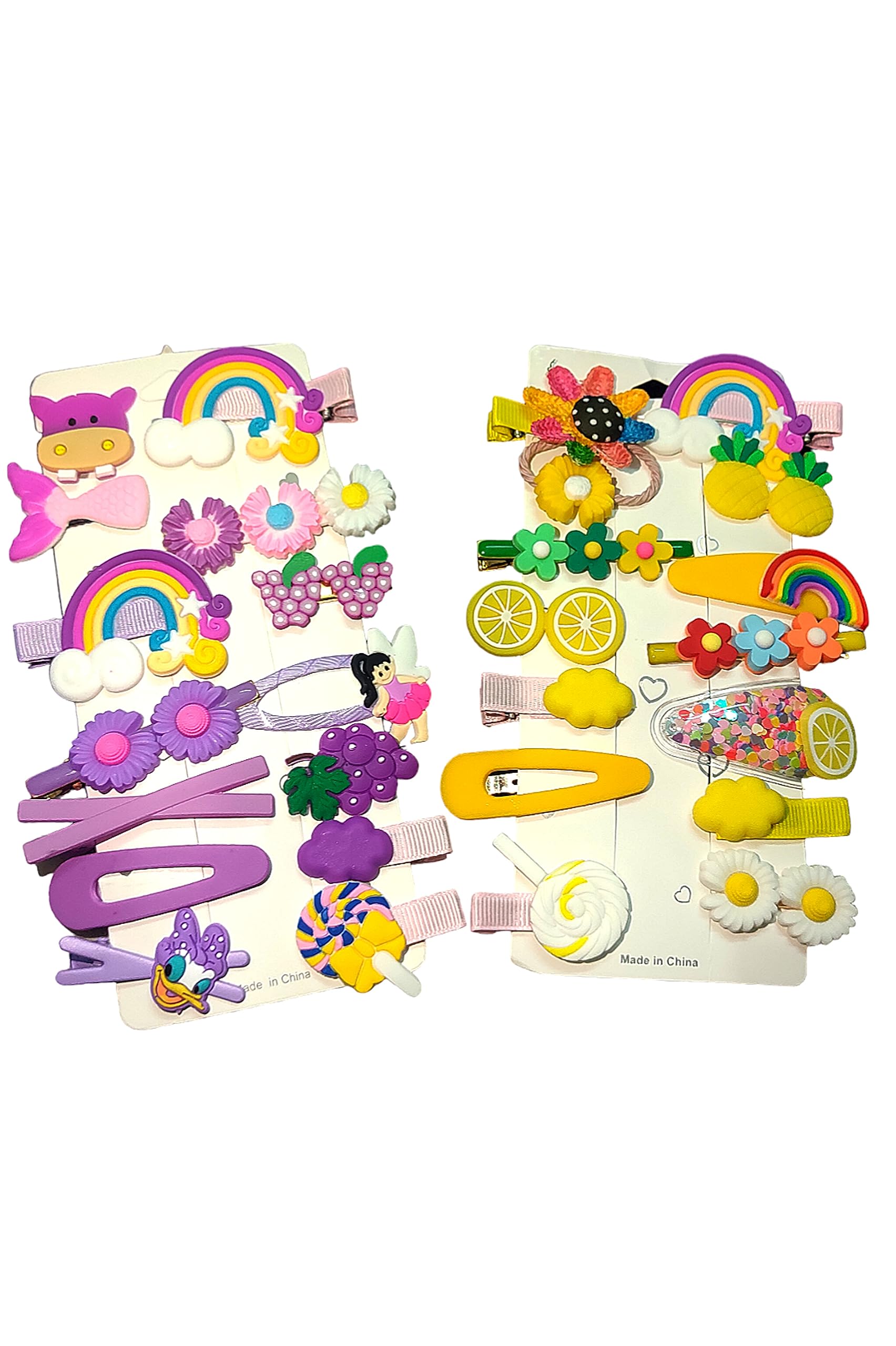 28 Pcs Unicorn Hair Clips Set for Girls - Colorful Baby Hair Barrettes & Hairpins for Toddlers (Purple, Yellow) | Perfect for Birthday Gifts, Party Favors & Daily Hair Accessories
