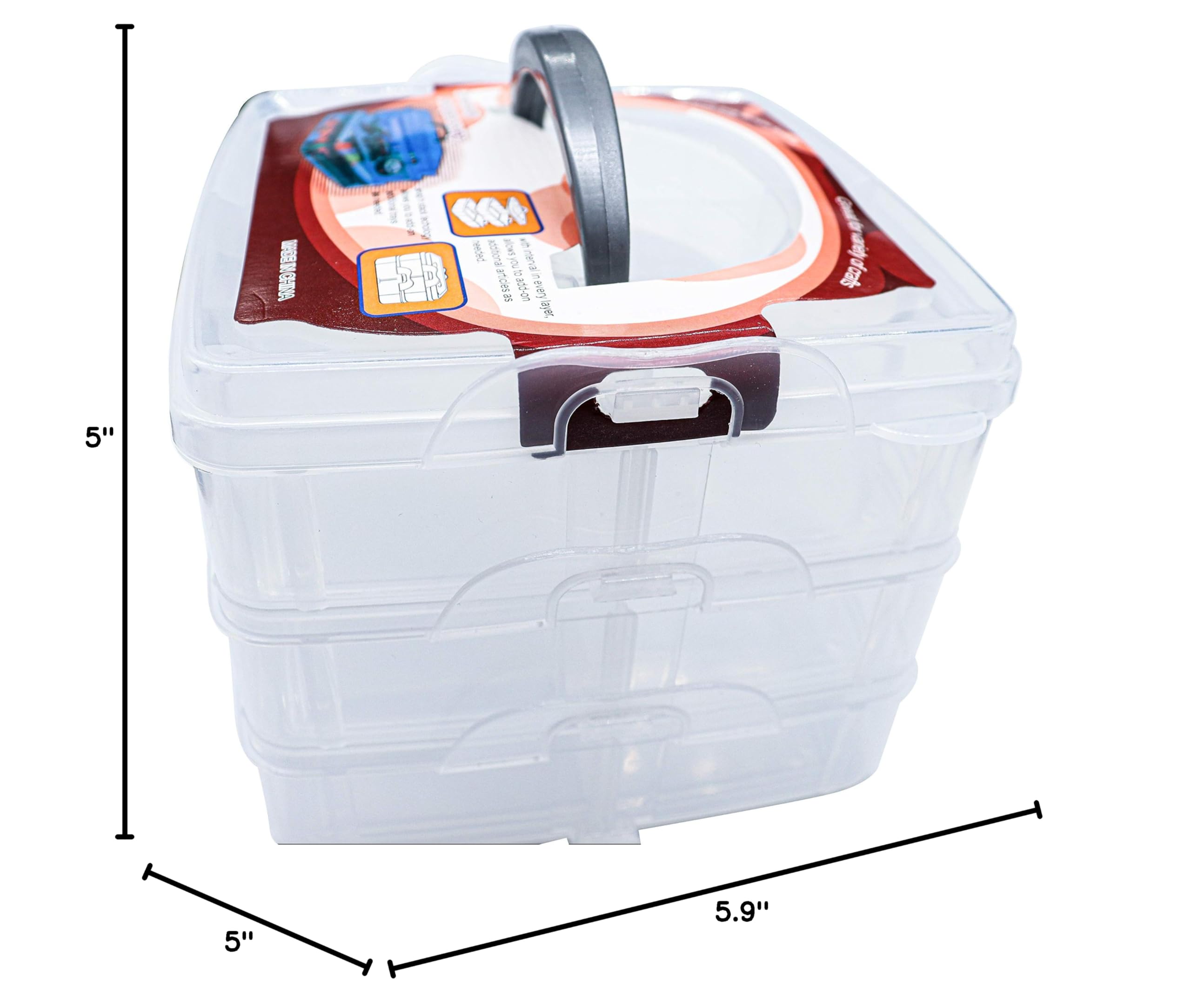 3-Layer Stackable Craft Organizer Box with Adjustable Compartments - Perfect for Jewelry, Hardware, Art Supplies, Beads & Beauty Accessories | Portable Storage Solution for DIY Crafts, Home Organization & Kids Toys
