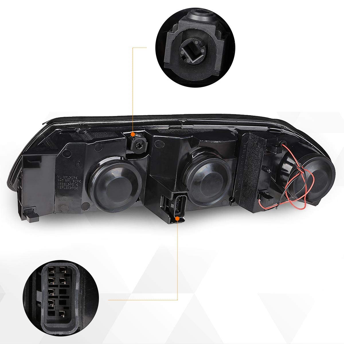 PM PERFORMOTOR 2Pcs LED DRL Headlight Assembly for 00-05 Chevy Impala - Chrome Housing Headlamps with Daytime Running Lights | Perfect for Night Driving & Car Upgrades