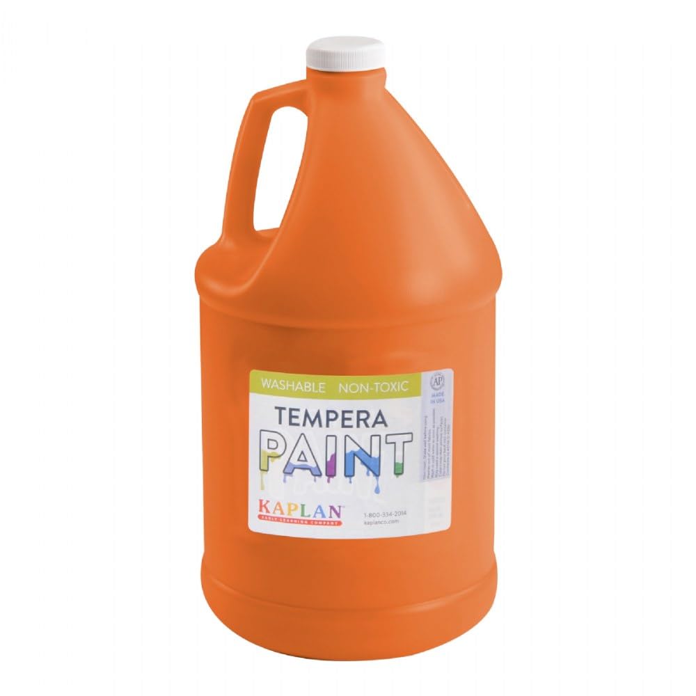 Kaplan Early Learning Kaplan Kolors Washable Tempera Paint - Set of 6 Vibrant Colors (1 Gallon Each) for Kids' Art Projects, Classroom Activities & DIY Crafts