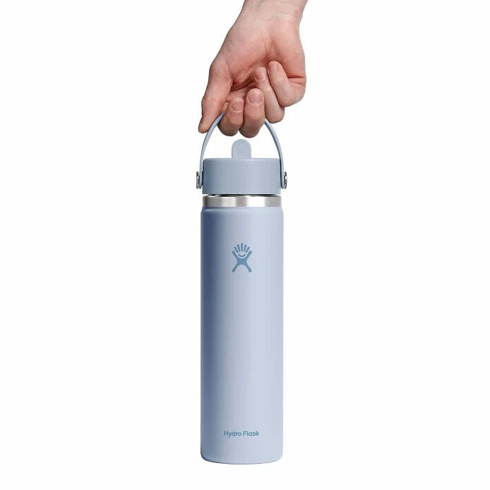 24 oz Wide Mouth Water Bottle with Flex Straw Cap - Leak Proof & BPA Free - Perfect for Gym, Hiking, Travel & Everyday Hydration