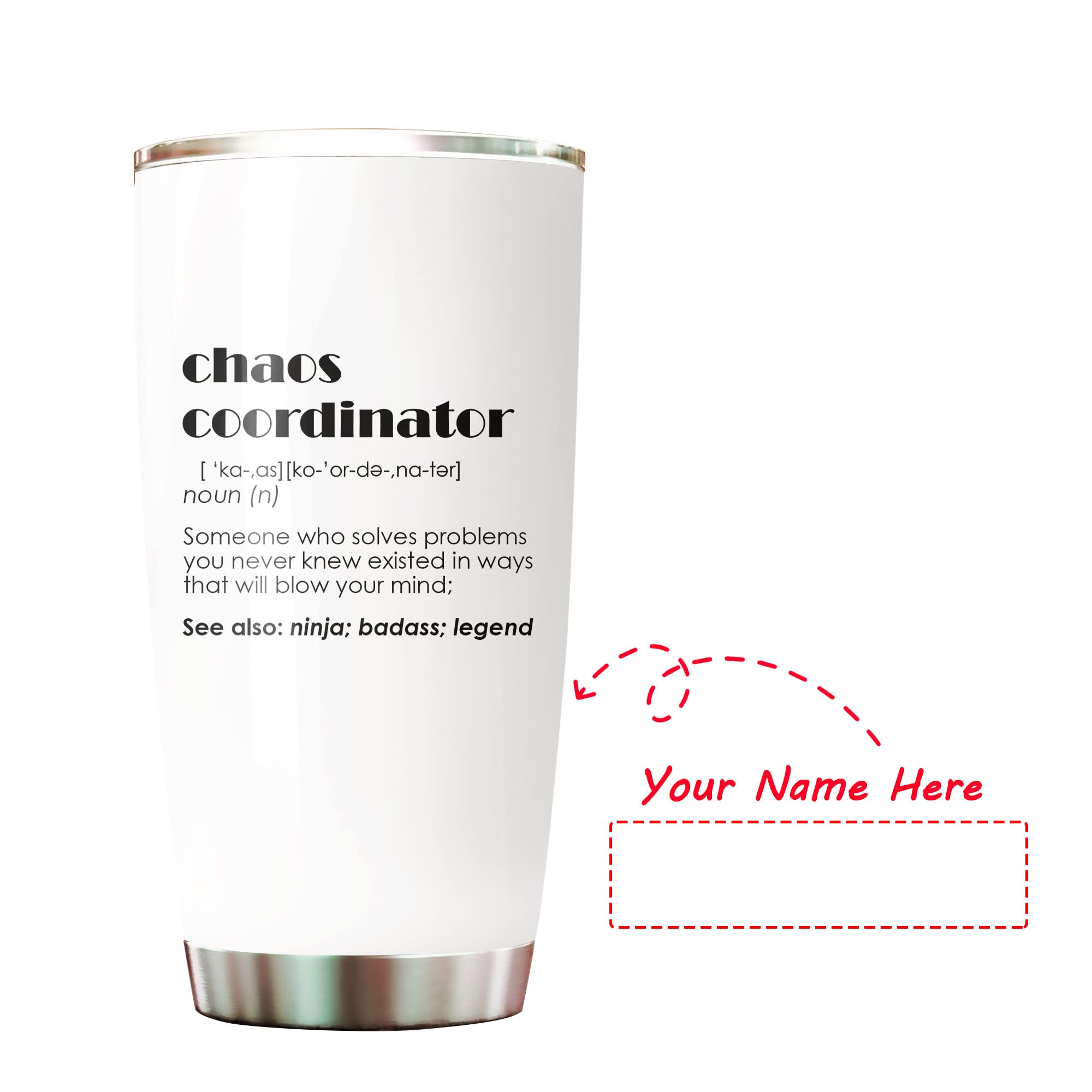 CHICKOR Chaos Coordinator Tumbler - 20oz Stainless Steel Insulated Coffee Travel Mug with Lid - Double Wall Vacuum Insulation for Hot & Cold Drinks - Perfect for Office, Commuting & Outdoor Adventures