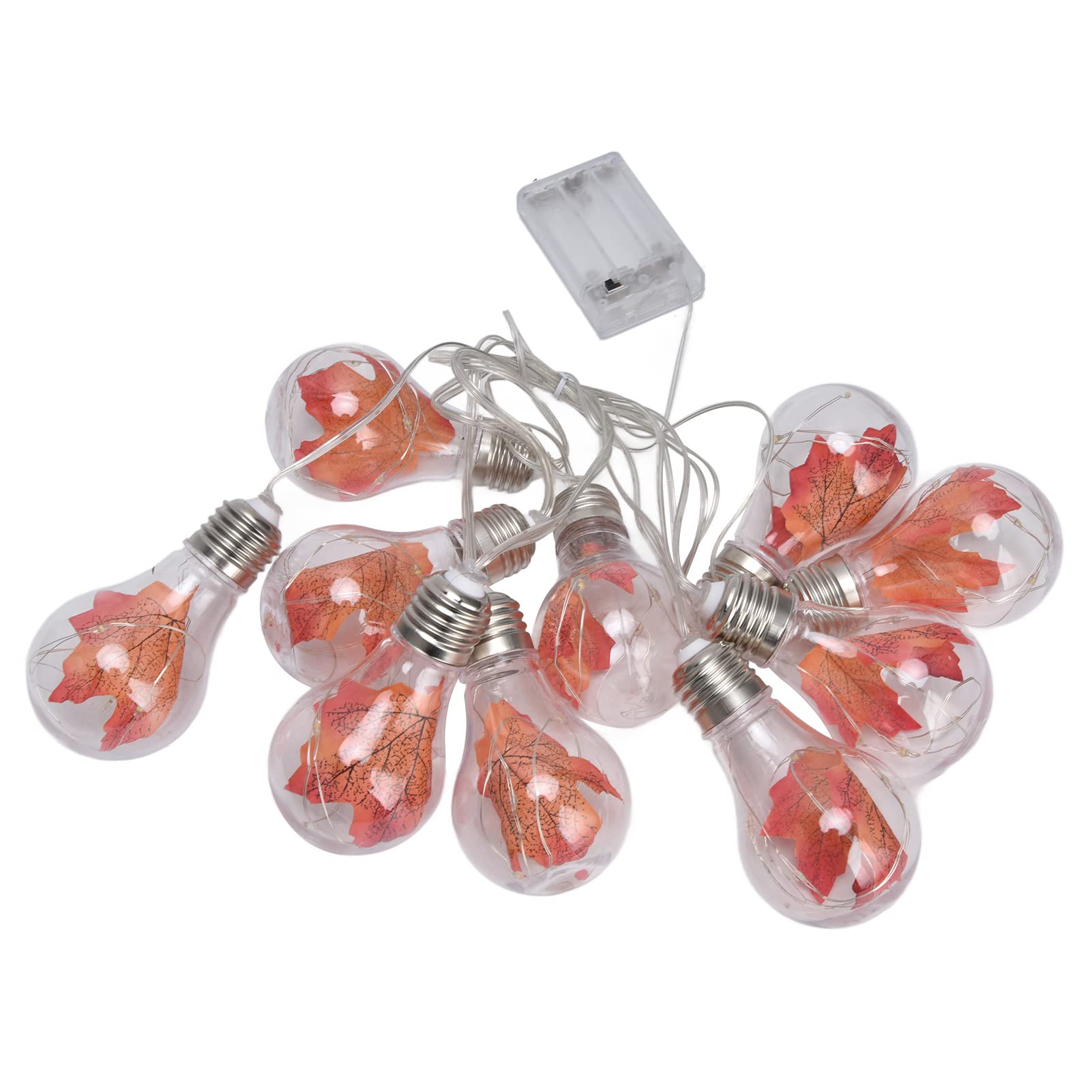 TOTITOM 10-LED Halloween Maple Leaf String Lights - Waterproof Outdoor Fairy Lights for Thanksgiving Party Decor, Home, Garden, and Patio Lighting