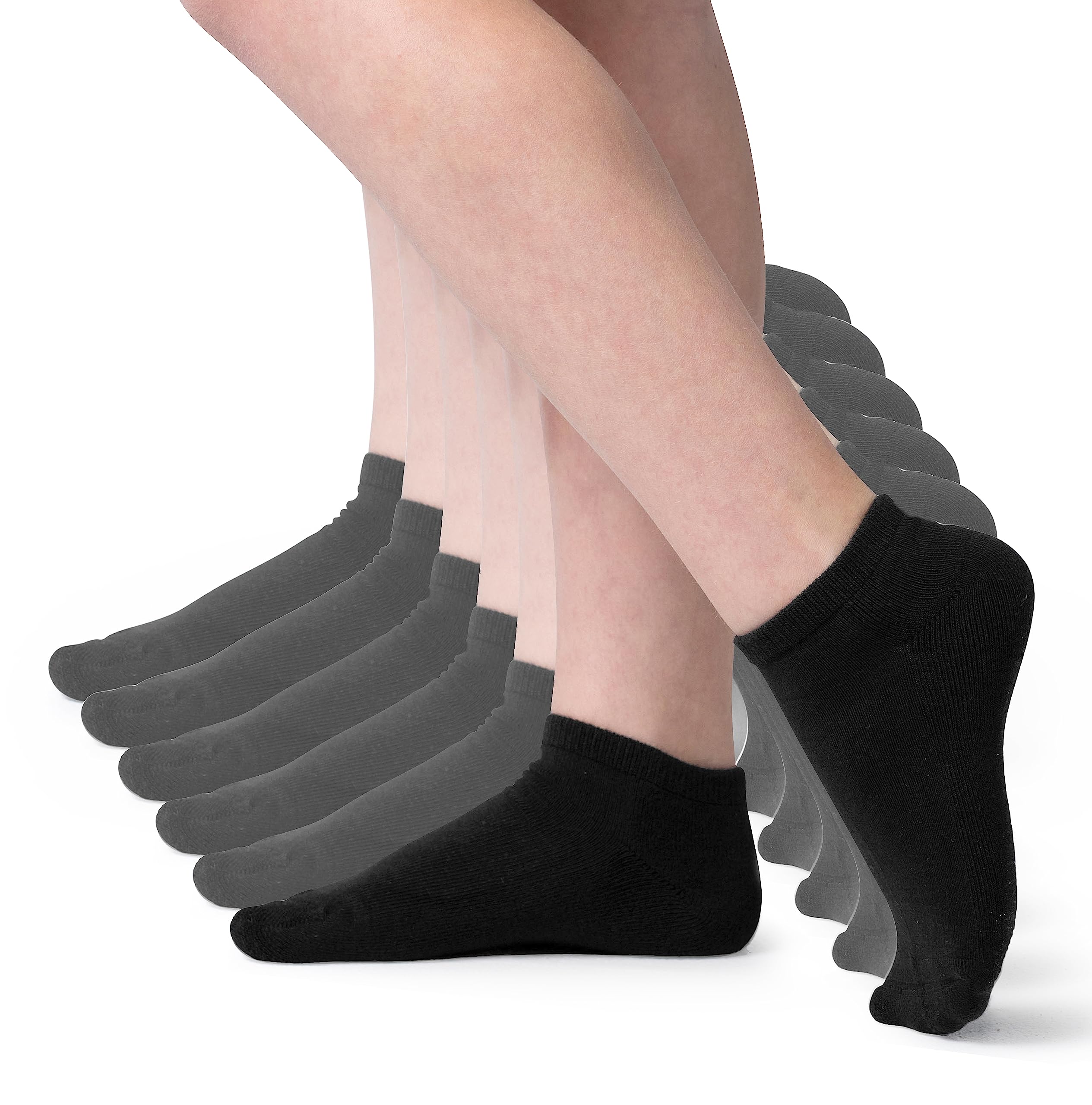 Breathable Kids Bamboo Athletic Socks - Seamless No Show Ankle Socks with Cushion for Boys & Girls (3 or 6 Pairs) - Perfect for Running, Sports & Everyday Wear