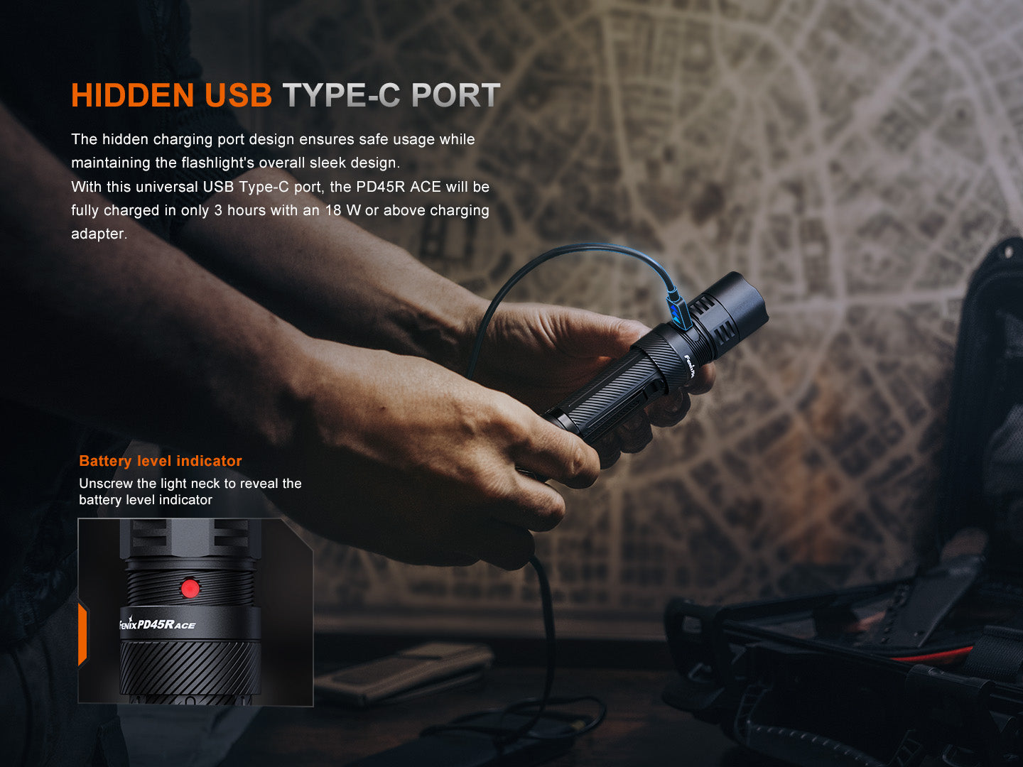 Fenix PD45R ACE Multi Mode Tactical Flashlight - 2000 Lumens, Rechargeable, IP68 Waterproof - Perfect for Camping, Hiking, Emergency & Outdoor Adventures