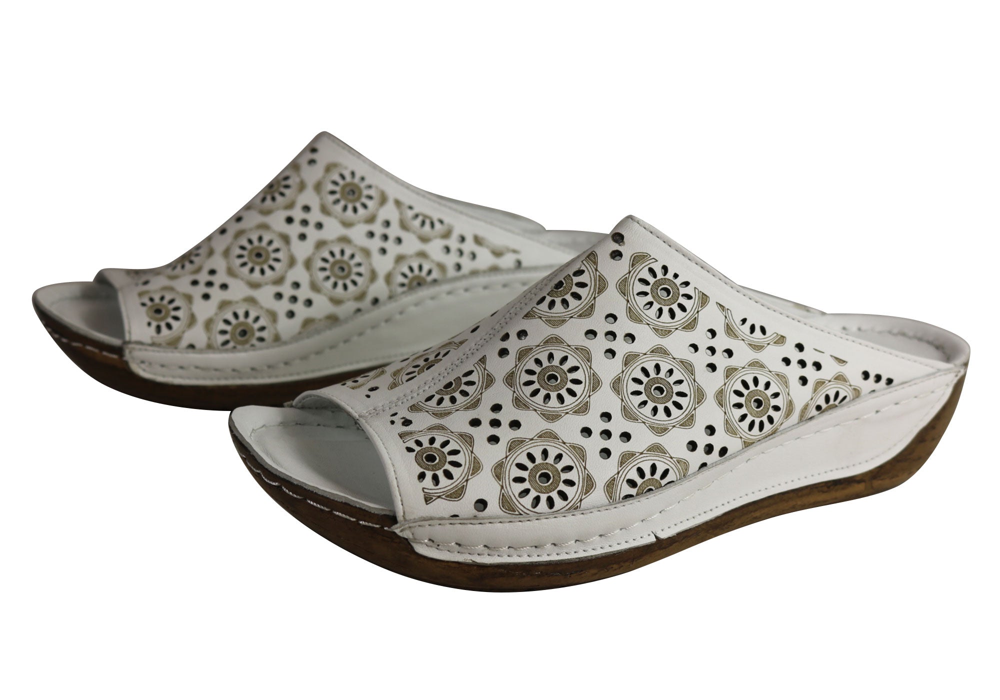 Orizonte Lisa Women's European Leather Comfort Low Wedge Slide Sandals - Stylish & Comfortable Summer Shoes for Beach, Vacation & Casual Wear