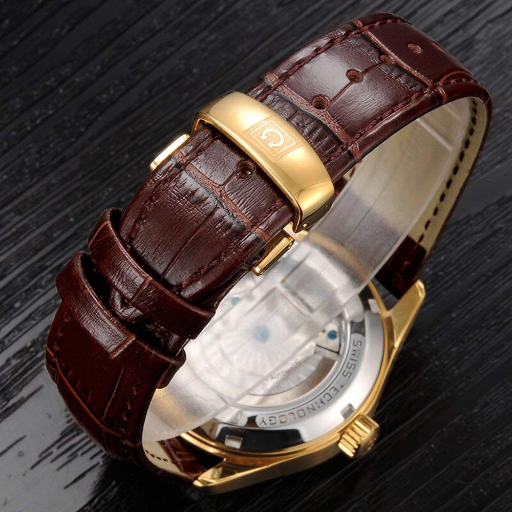 Gosasa Men's Automatic Skeleton Tourbillon Watch - Stainless Steel Waterproof Wristwatch for Business, Casual & Formal Occasions