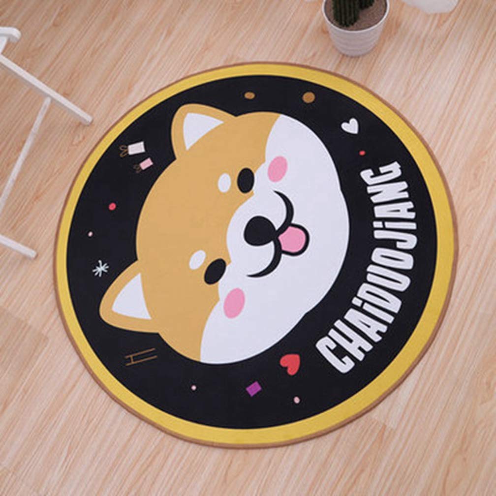 MOXIC Soft Round Area Rugs for Kids - Non-Slip Cartoon Dog Animal Play Mat for Nursery, Living Room & Bedroom | 6.5' X 6.5' Modern Nordic Style Circular Rug for Crawling, Playtime and Home Decor