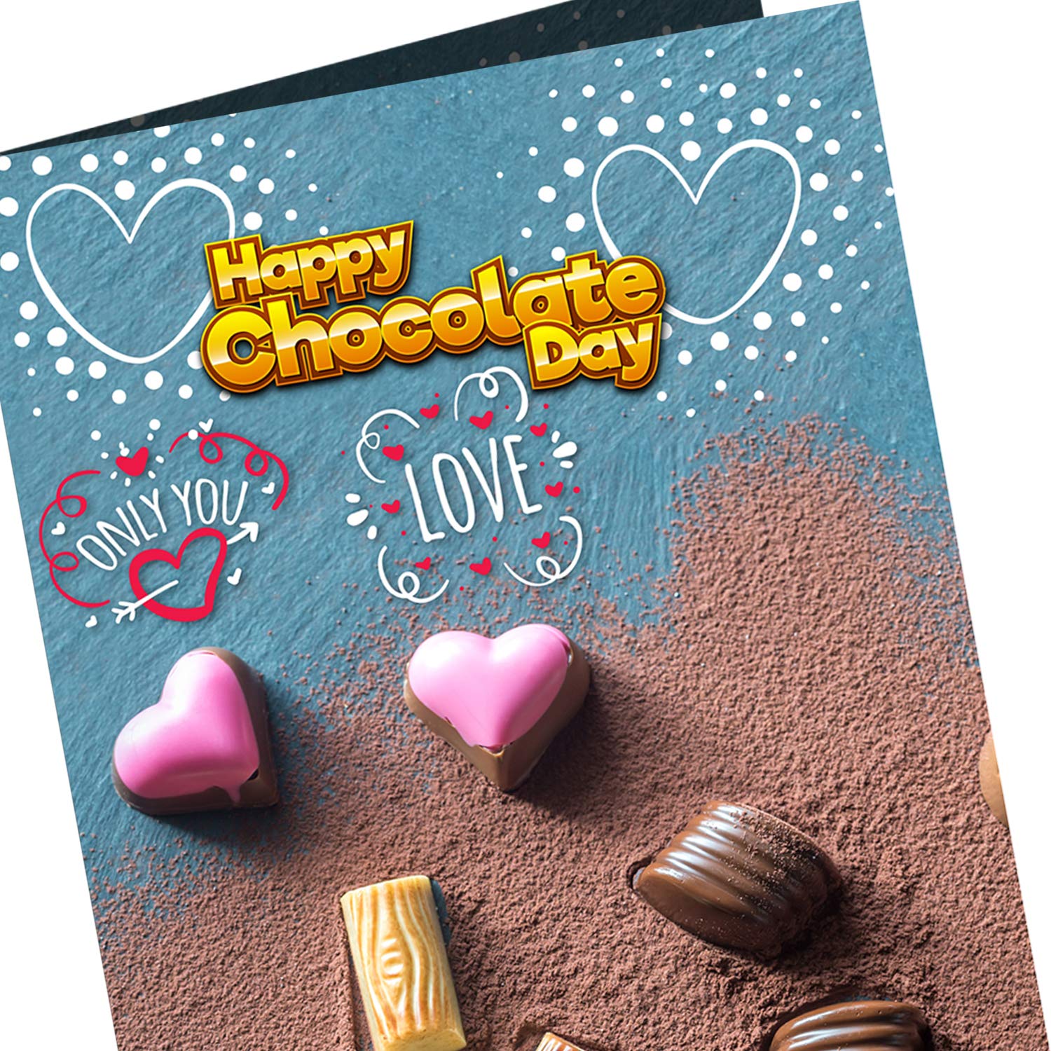 Happy Chocolate Day Love Only You Greeting Card with 2 Long-Lasting Nail Polish Set - Multicolor Combo Gift for Women | Valentine's Day, Anniversary & Romantic Occasions