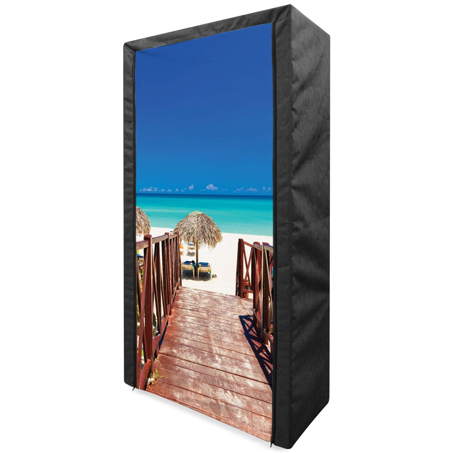 Ambesonne Portable Fabric Wardrobe for Beach - 33.5