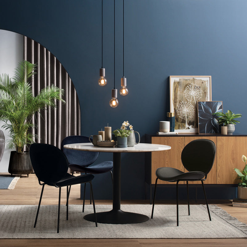 Luxury Blue Velvet Dining Chair - Modern Upholstered Kitchen & Dining Room Chair for Home Decor - Perfect for Elegant Dining, Entertaining & Office Use