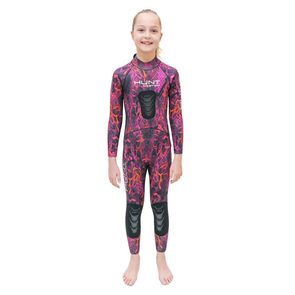 Hunt Master Burnum Camo Kids Wetsuit 2mm Neoprene - Warm & Comfortable for Surfing, Swimming & Water Sports