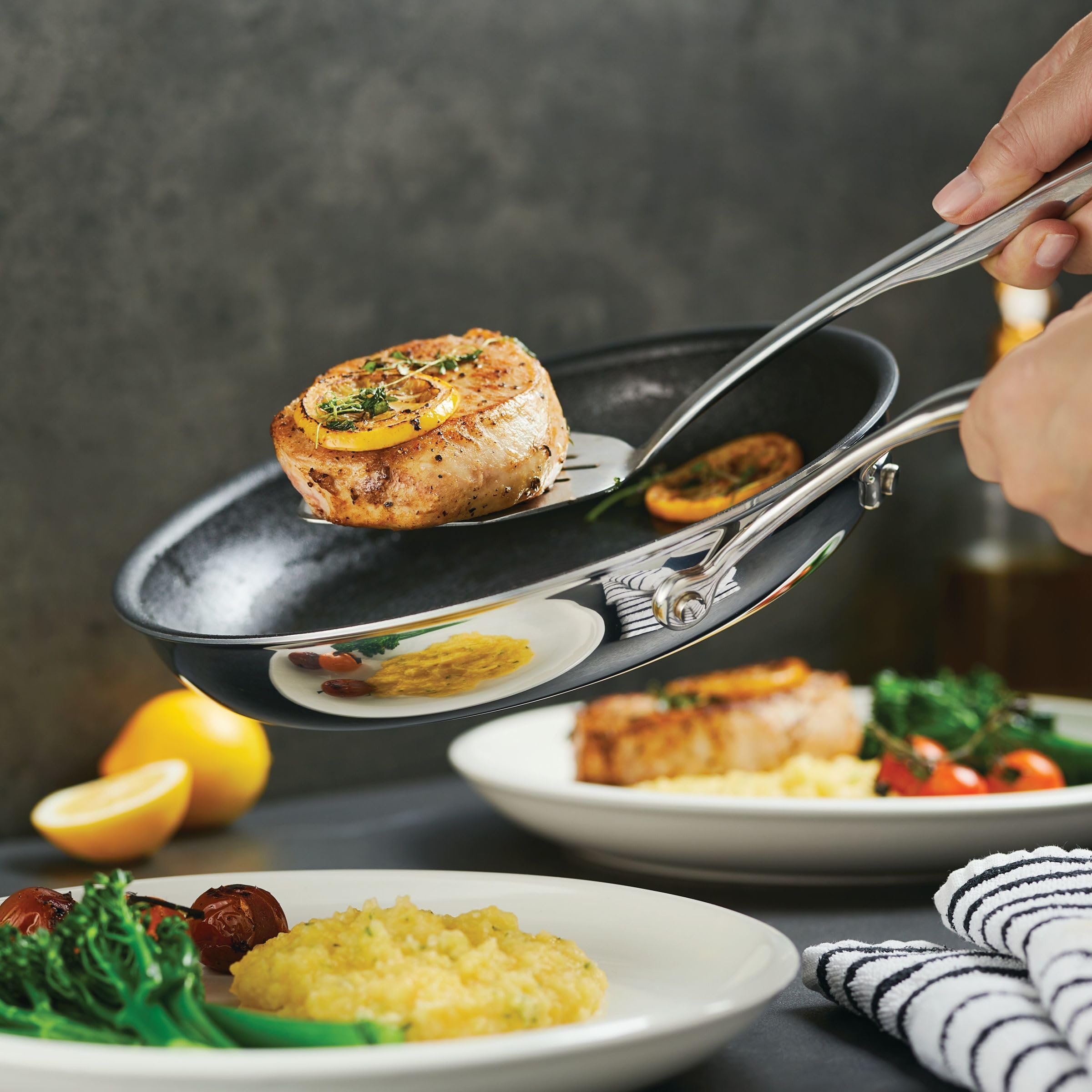 Circulon C1 Series Stainless Steel Nonstick Frying Pan Set - 8.5 & 10 Inch Induction Cookware with ScratchDefense Technology, Oven & Metal Utensil Safe - Perfect for Sautéing, Frying & Everyday Cooking
