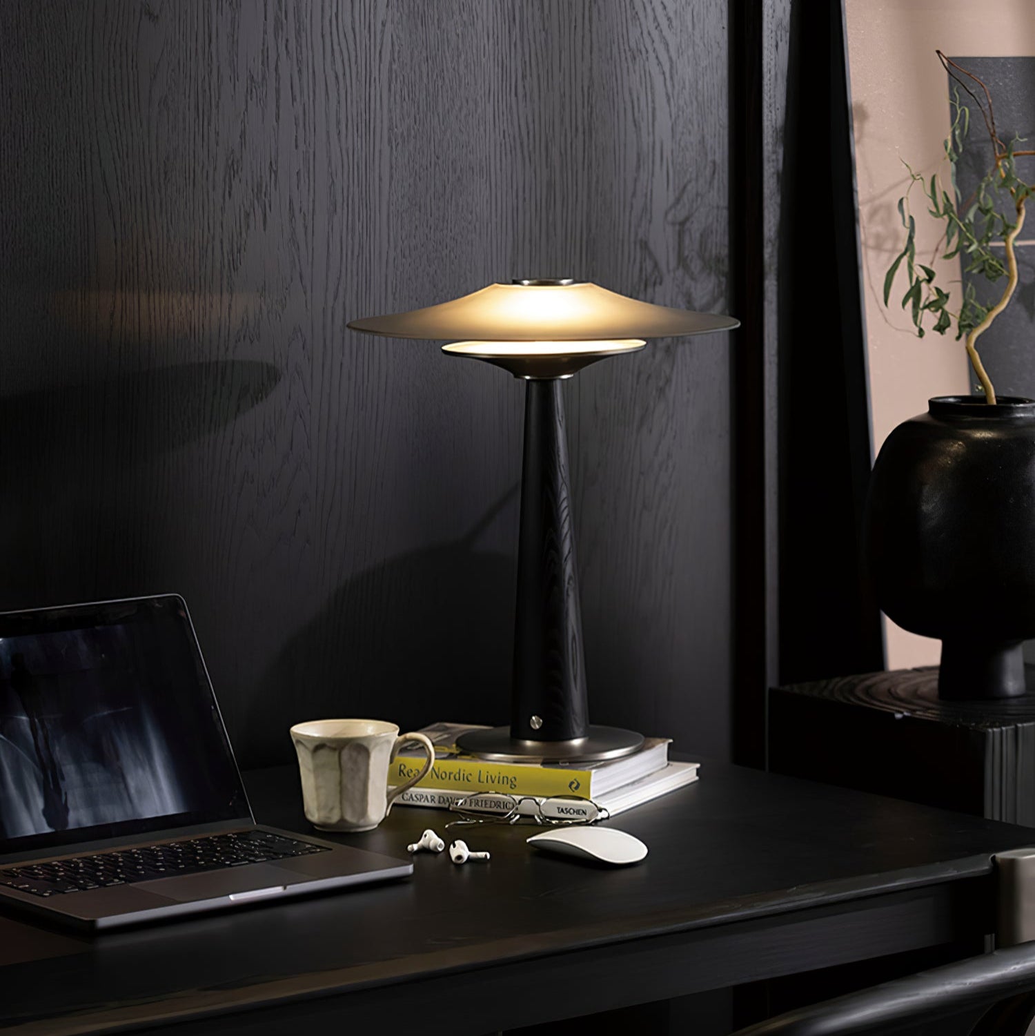 Kizu Peak Table Lamp - Modern LED Nightstand Light with Touch Control, Dimmable Warm White for Bedroom, Living Room, Office - Perfect for Reading, Relaxing & Decor