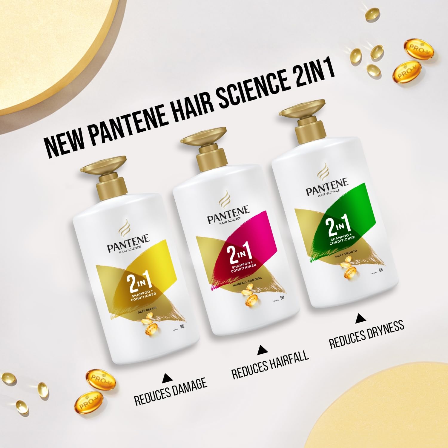 Pantene Advanced Hairfall Solution 2-in-1 Anti-Hairfall Shampoo & Conditioner for Women - 1L Bottle | Silky Smooth Hair Treatment | Daily Use for Thicker, Stronger Hair | Perfect for Dry & Damaged Hair Care