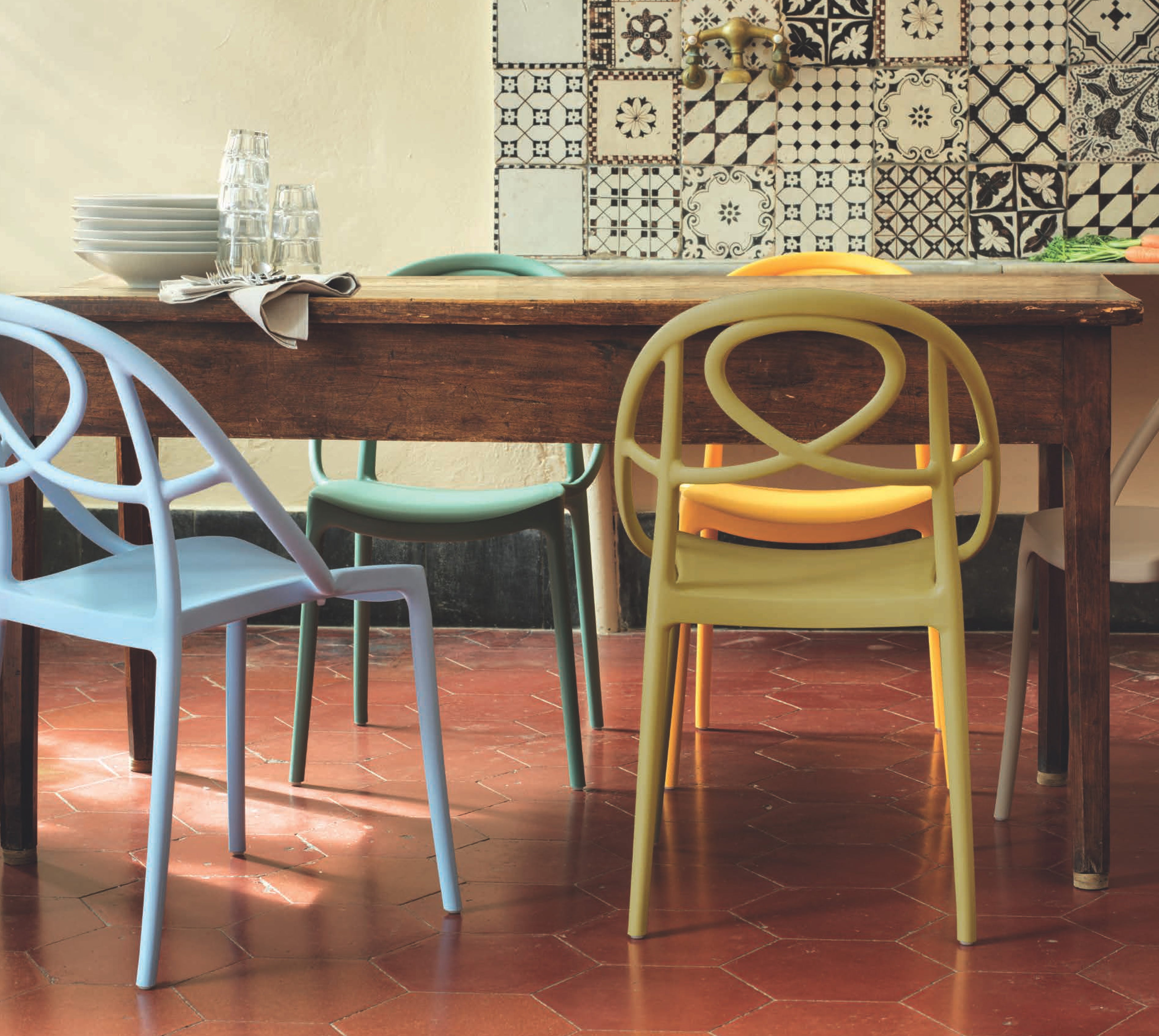 Etoile Stackable Side Chair by Green - Modern & Space-Saving Dining Chair for Small Spaces, Kitchens, and Outdoor Patios