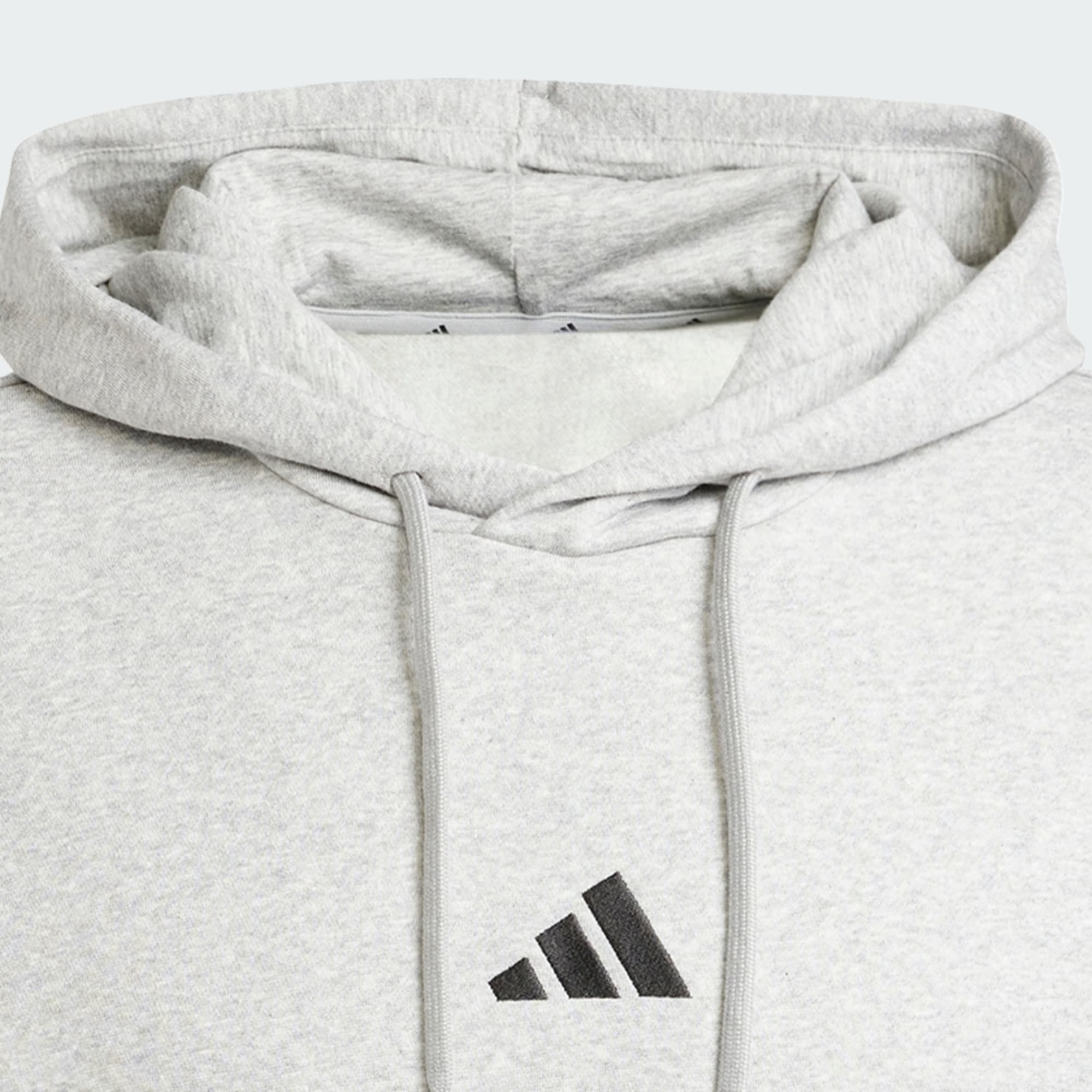 Adidas Men's FeelCozy Fleece Hoodie - Grey | Soft & Warm Pullover for Casual Wear, Gym & Outdoor Activities