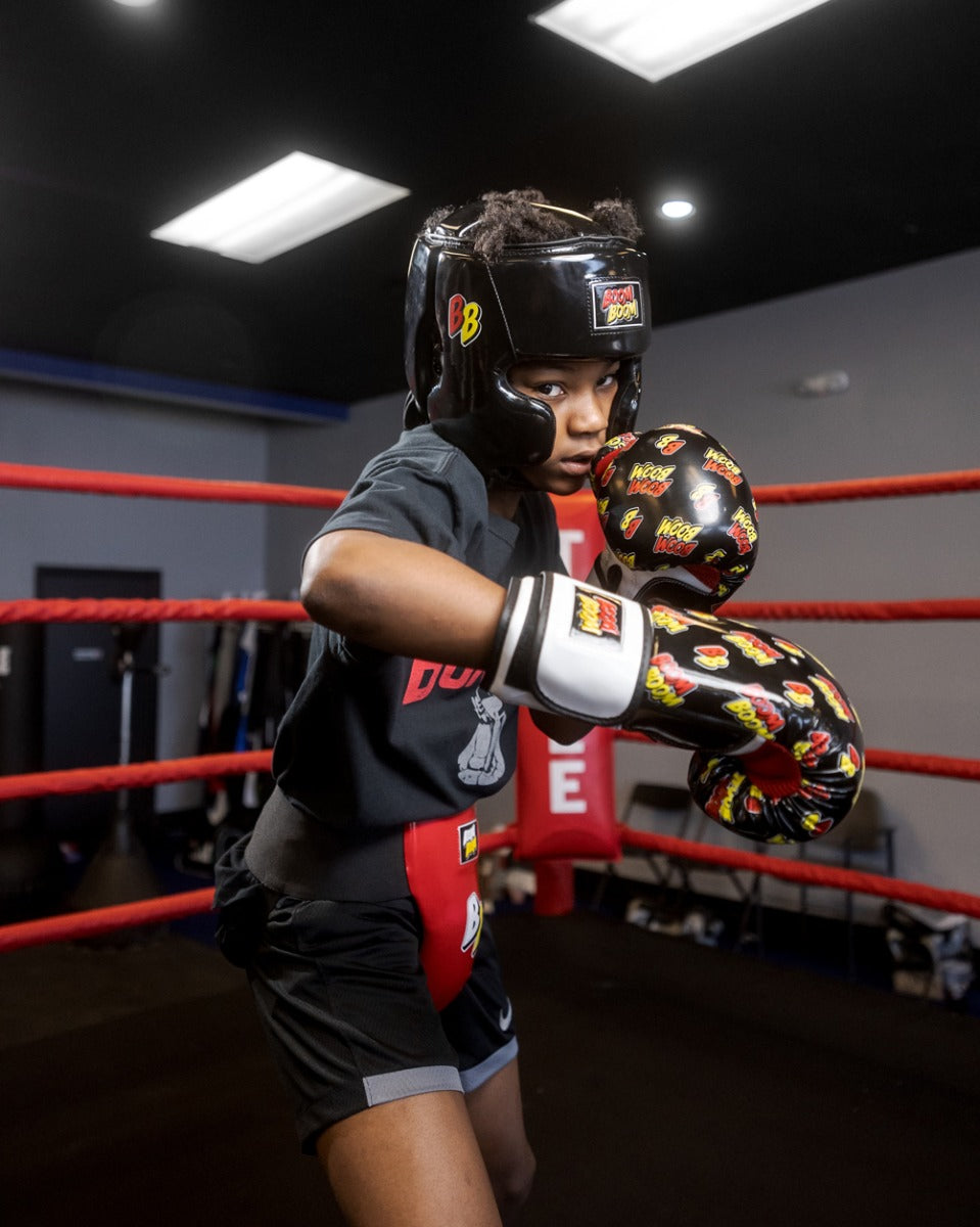 BOOM BOOM Boxing Commander Youth Headgear - Protective Headgear for Kids & Teens - Perfect for Boxing Training, Sparring & Martial Arts