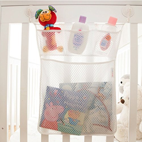 Large Mesh Bath Tub Toy Organizer with 2 Ultra Strong Suction Cups - Storage Solution for Kids, Toddlers & Adults - Perfect for Bathtime Play & Bathroom Organization