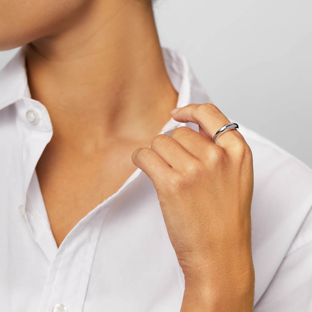 Slim Curve Dome Ring in Sterling Silver - Elegant Minimalist Jewelry for Women, Perfect for Everyday Wear & Special Occasions