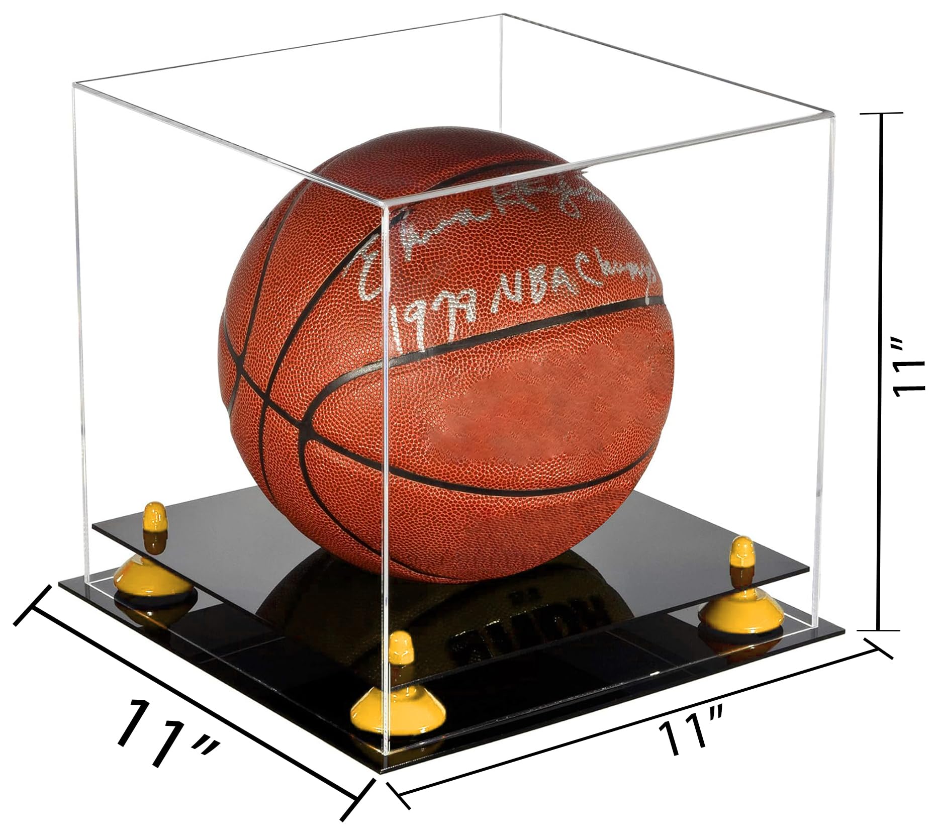 Premium Acrylic Full-Size Basketball Display Case with Adjustable Risers - Perfect for Showcasing Collectible Basketballs in Home, Office, or Sports Memorabilia Collections
