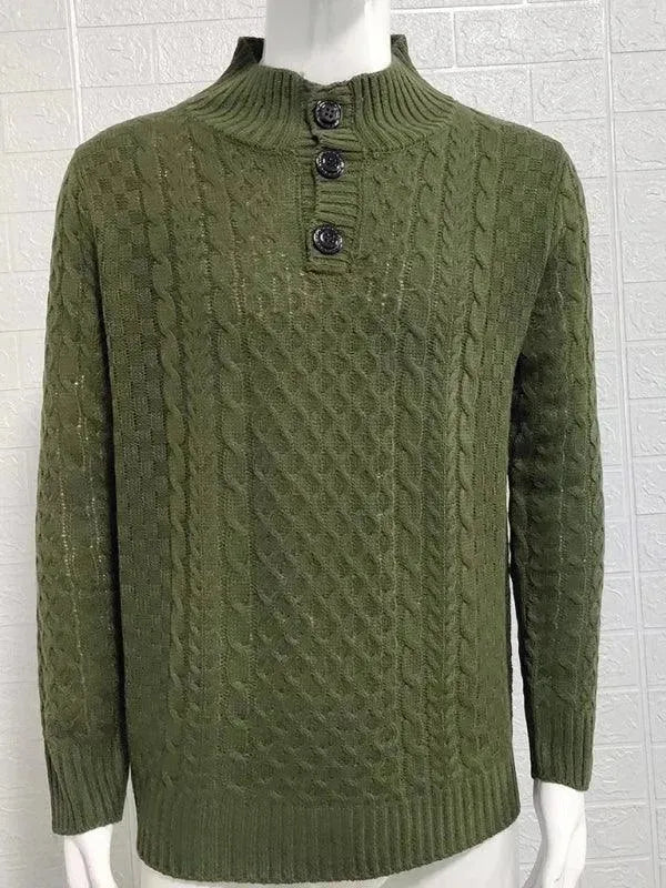 Men's Knitted Turtle Neck Sweater - Cozy Winter Pullover for Casual & Office Wear