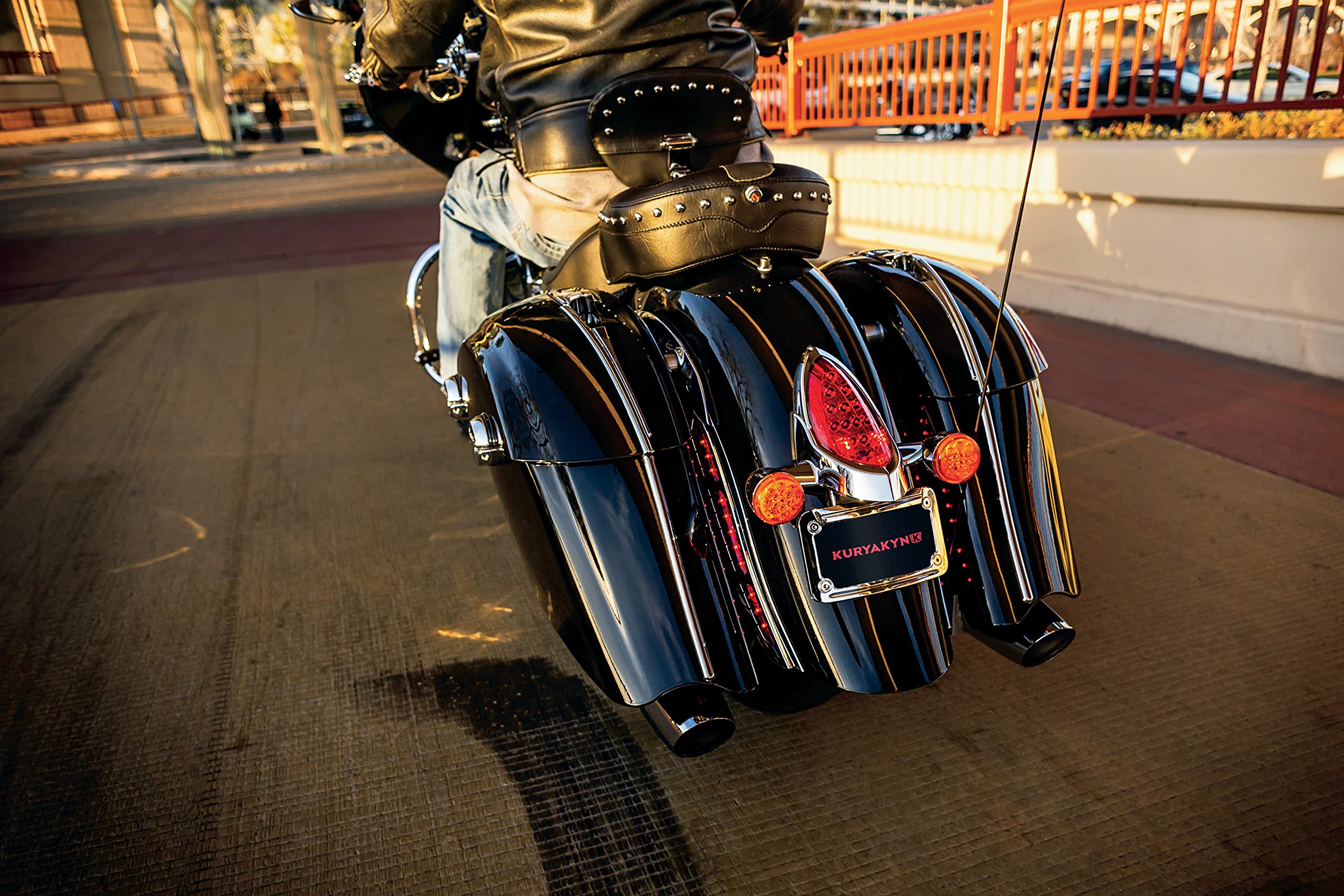 Kuryakyn 2898 LED Rear Fender Strip Lights for Indian Motorcycles - Plug & Play Chrome Accent Lighting - Perfect for Night Riding & Custom Bike Builds