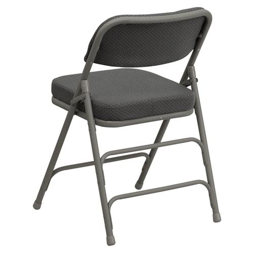 Premium FLASH HERCULES Series Curved Triple-Braced Folding Chair - Heavy Duty Double-Hinged Metal Frame with Burgundy Fabric - Perfect for Weddings, Banquets, and Outdoor Events
