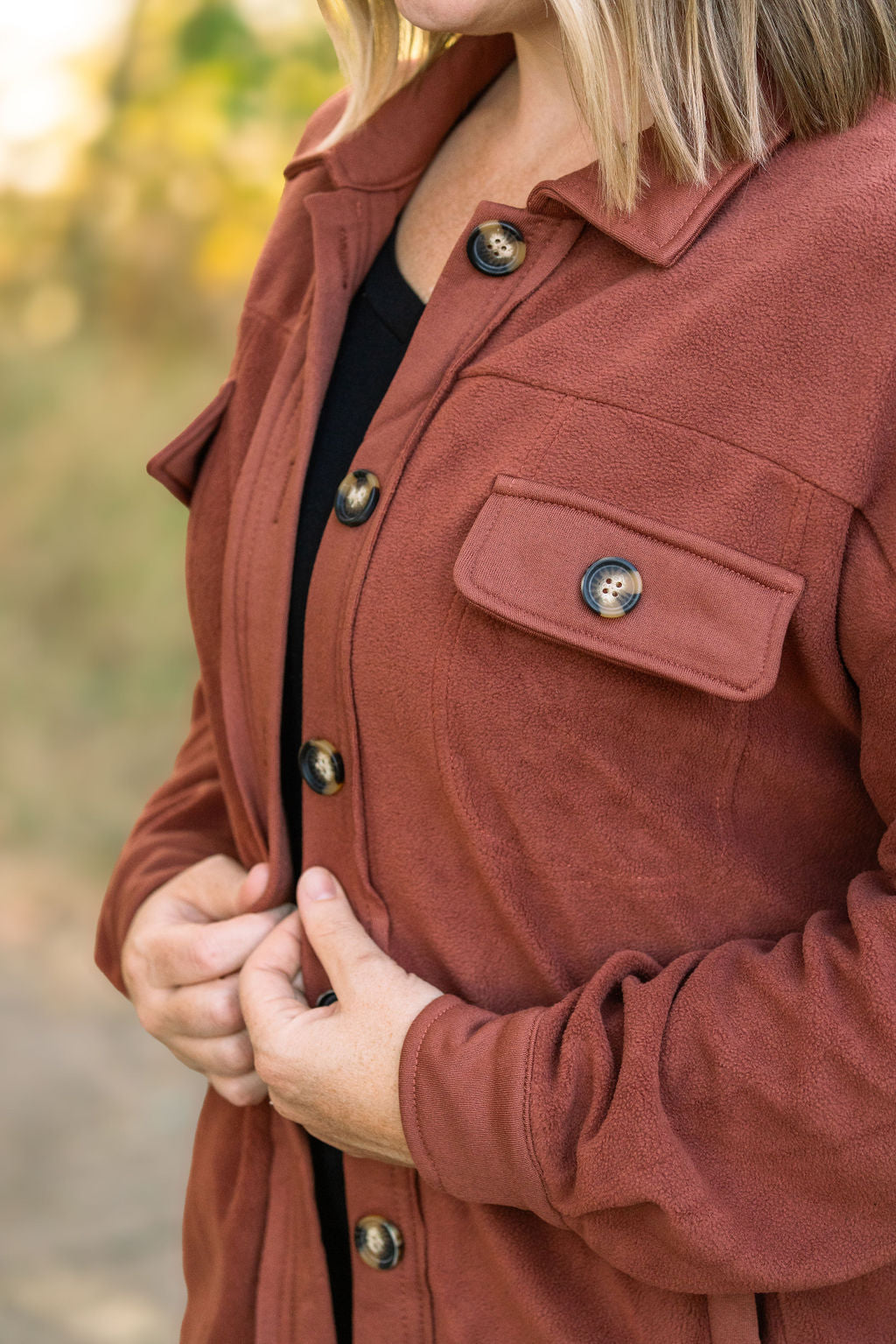 Jordan Shacket in Terra Cotta - Men's Fleece Lined Overshirt for Casual Wear & Outdoor Activities