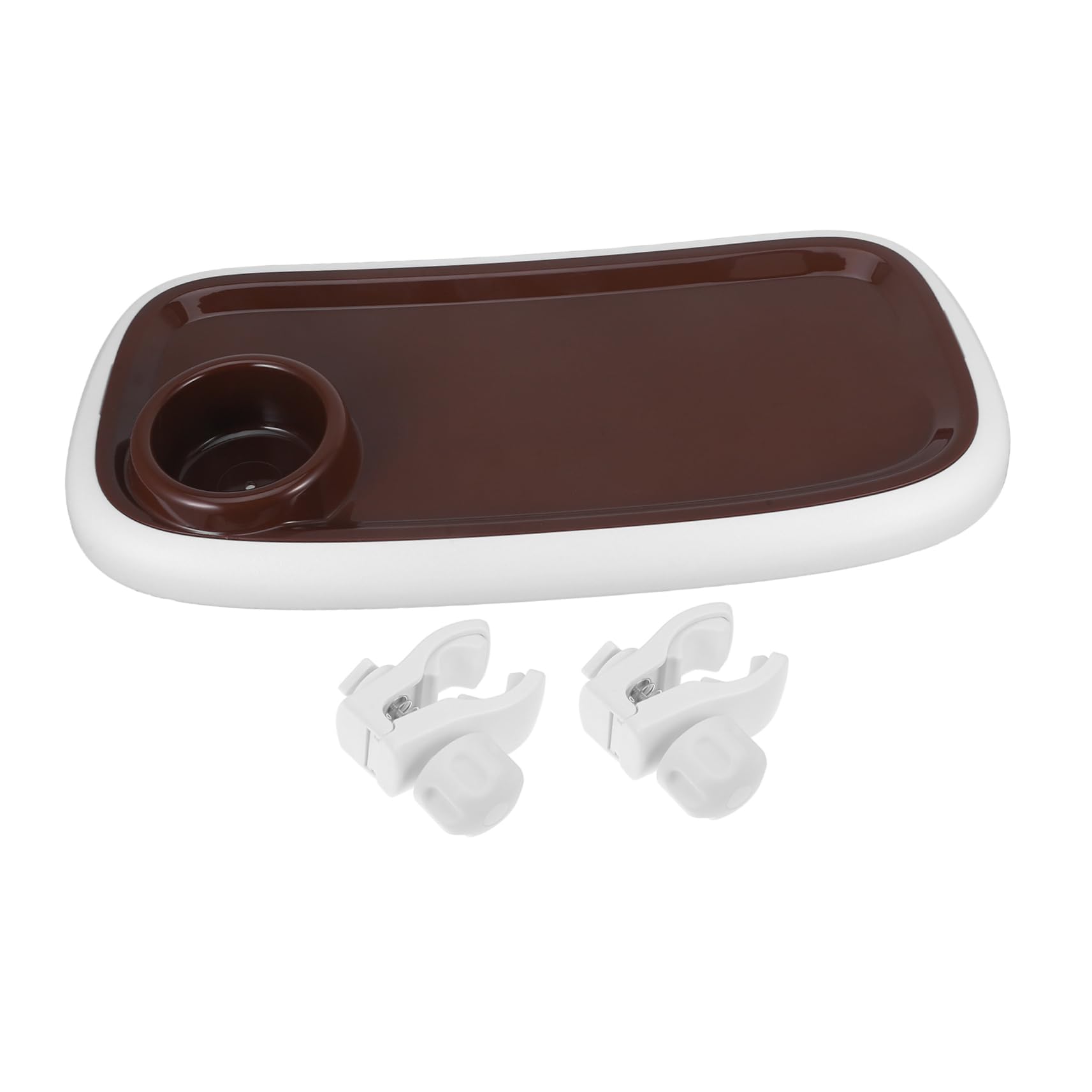 Vaguelly 3-Piece Stroller Food Tray Set - ABS Plastic Snack Tray for Baby Strollers & Coffee Cup Holder - Perfect for On-the-Go Snacking, Coffee Drinking & Stroller Organization