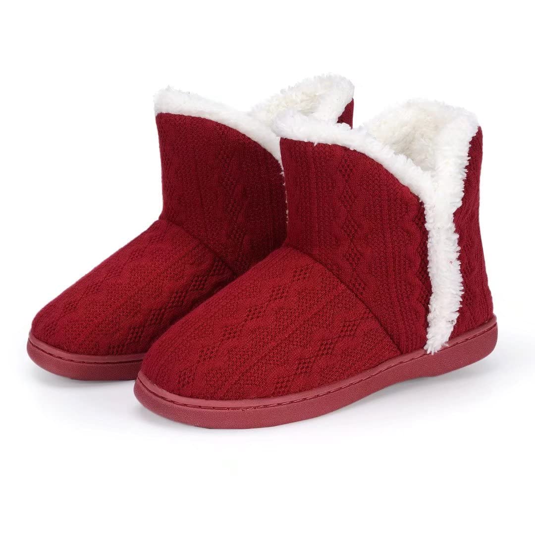 TUOBUQU Women's Cozy Fluffy Plush Bootie Slippers - Warm Indoor/Outdoor Winter House Shoes for Comfort & Style - Perfect for Lounging, Home Office, and Cold Weather Wear