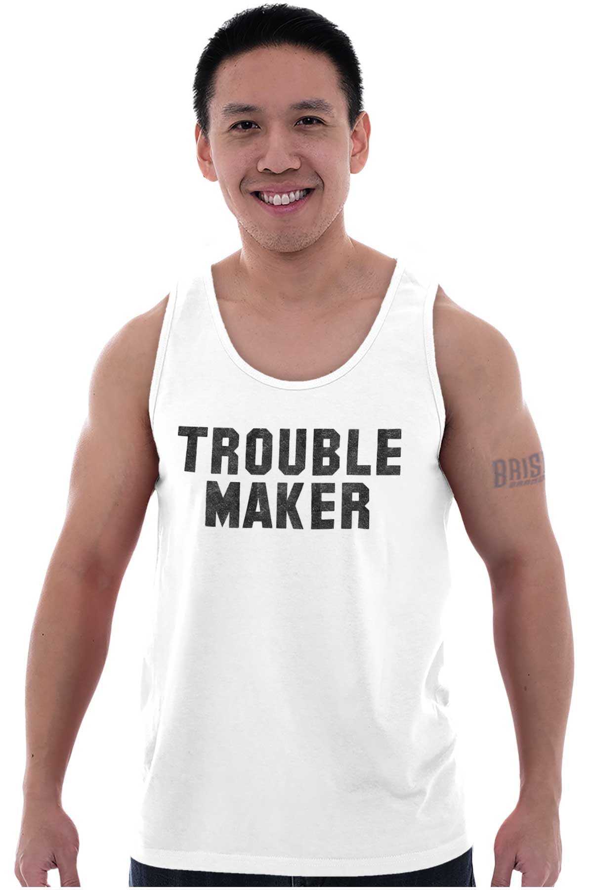 Rebel College Party Tank Top for Men & Women - Trendy Trouble Maker Graphic Tee for Casual Wear, Night Out & Campus Events