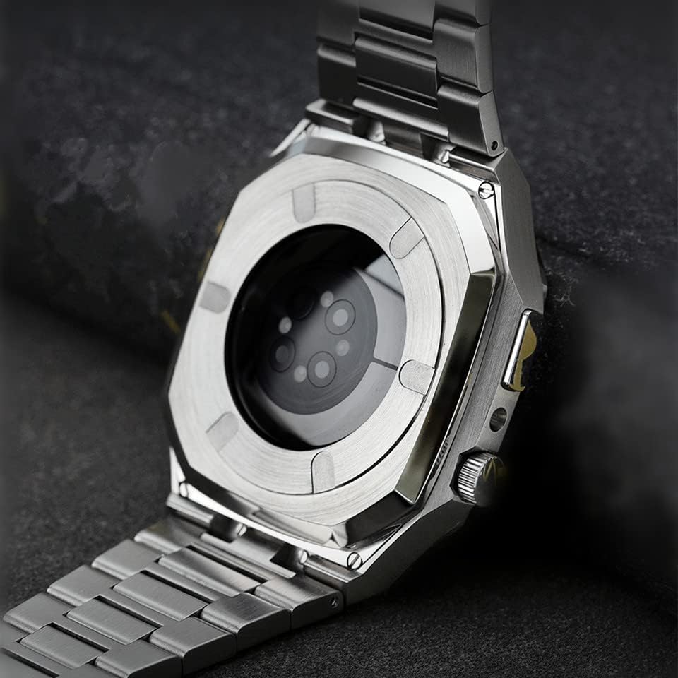 Premium 316L Stainless Steel Luxury Rugged Metal Case for Apple Watch Series 9/8/7/6/5/4/SE - Protective Cover Compatible with 41mm 44mm 45mm iWatch - Durable Sports & Outdoor Adventure Accessory