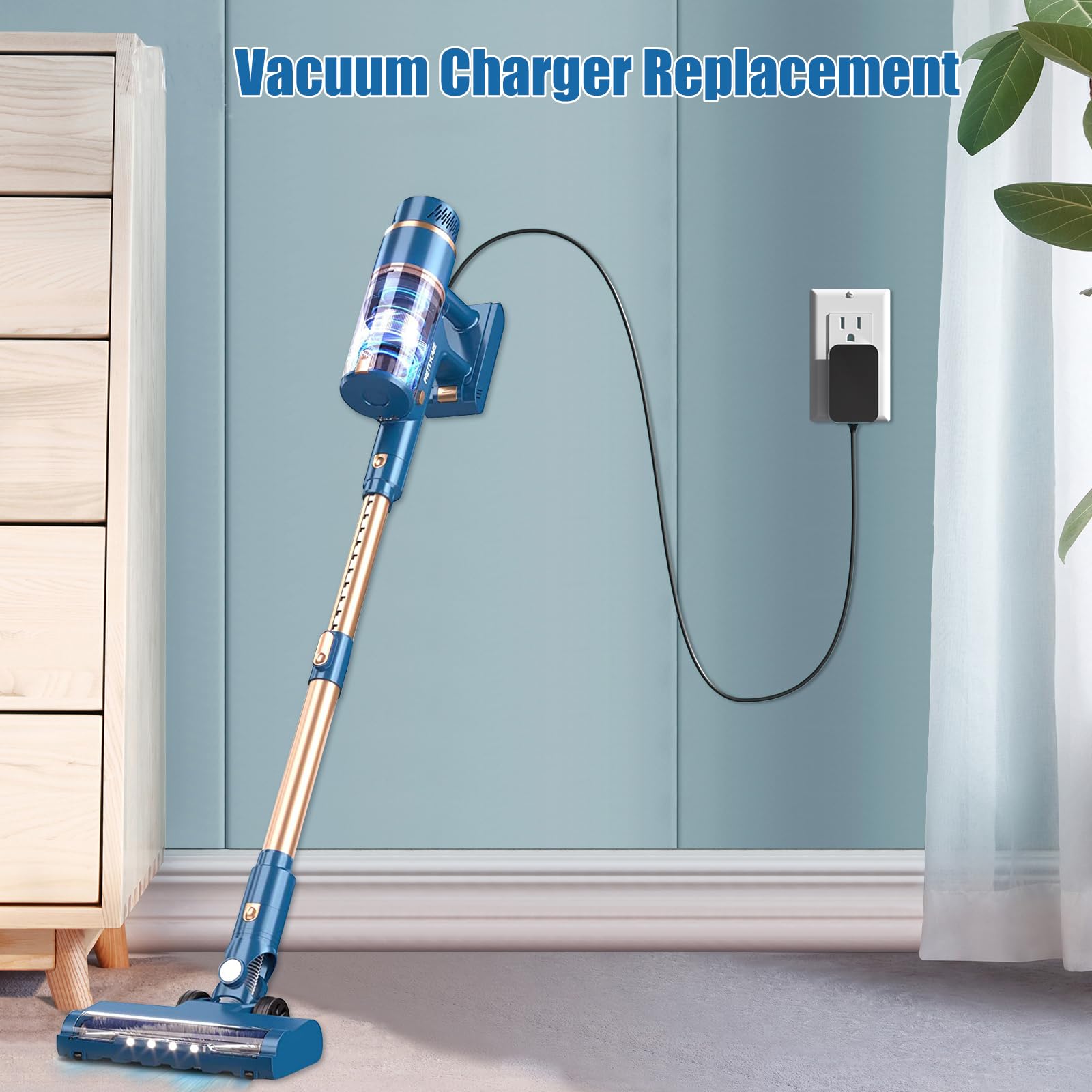 Original Vacuum Cleaner Charger for EICOBOT A10 AR182/Ganiza V25/Oraimo OSV-102/WLUPEL Hero 8/Kyvol V20/Afoddon A200PRO - Replacement Power Cord for Cordless Vacuums - Perfect for Home Cleaning & Quick Recharging