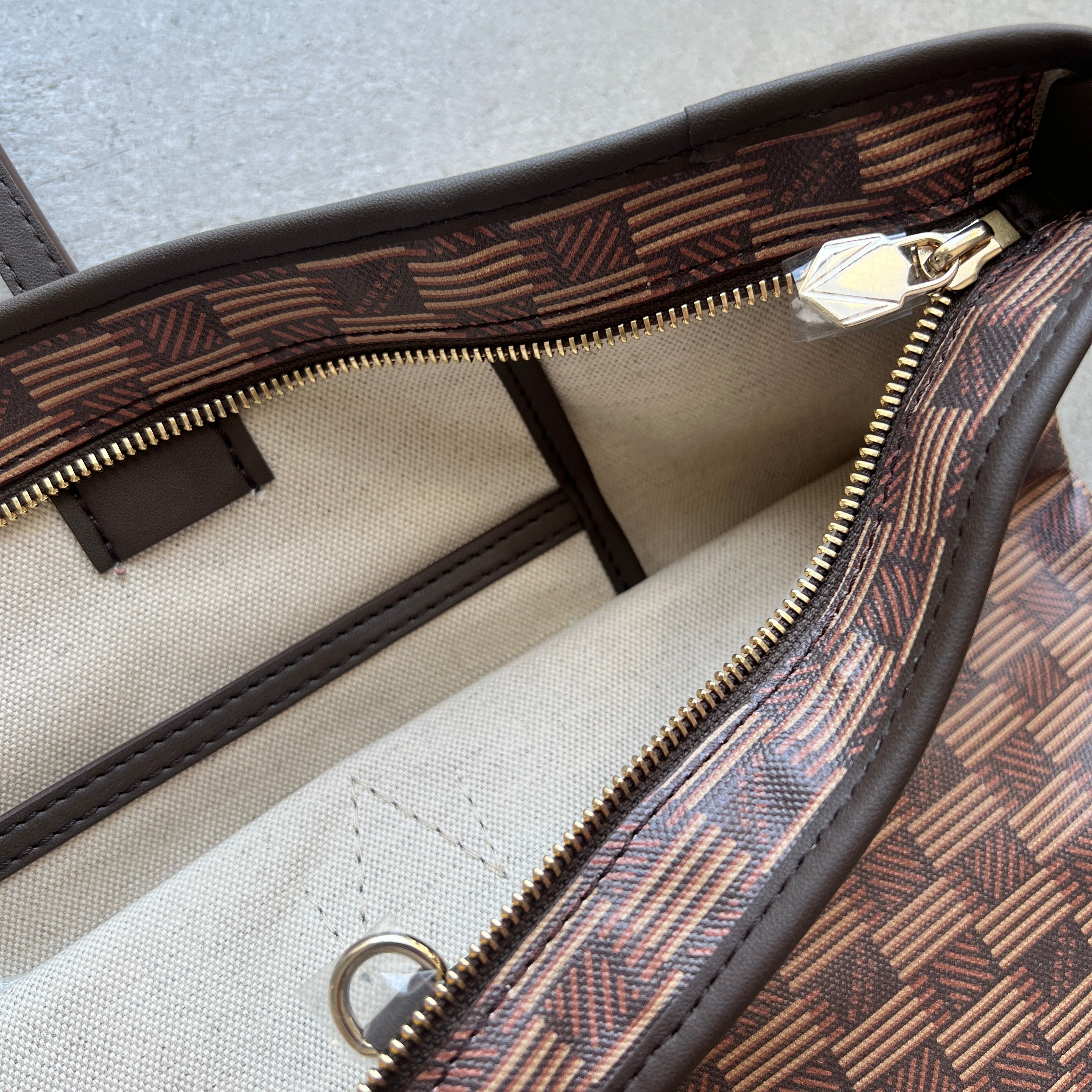 Saint Tropez Zip Tote GM Handbag - Premium Chocolate Brown Leather Shoulder Bag for Women | Perfect for Work, Travel & Everyday Use