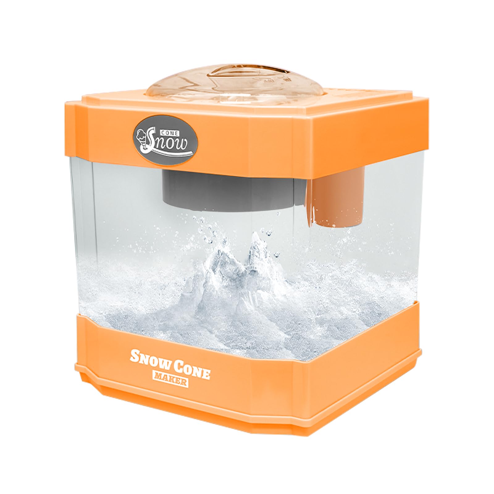 Portable Ice Maker Machine for Slushies & Frozen Drinks - Countertop Shaved Ice Maker with 2 Reusable Cups & Ice Scoop - Perfect for Parties, Summer Treats & Home Bars (Orange)