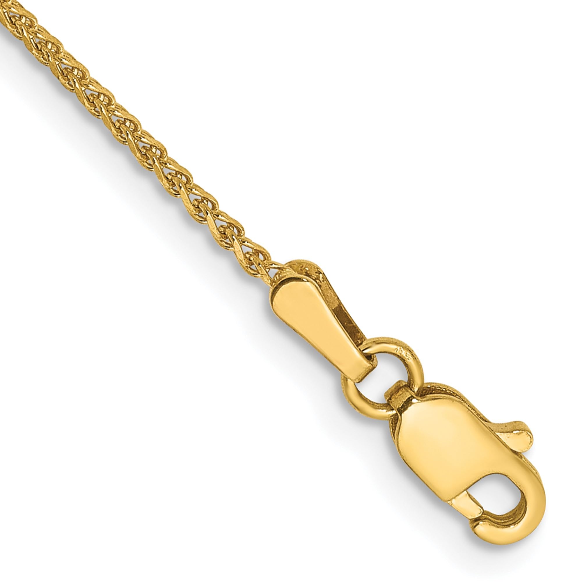 14K Solid Yellow Gold 1.25mm Spida Chain Anklet - Dainty Summer Beach Foot Jewelry for Women | Perfect for Vacations, Weddings & Boho Fashion