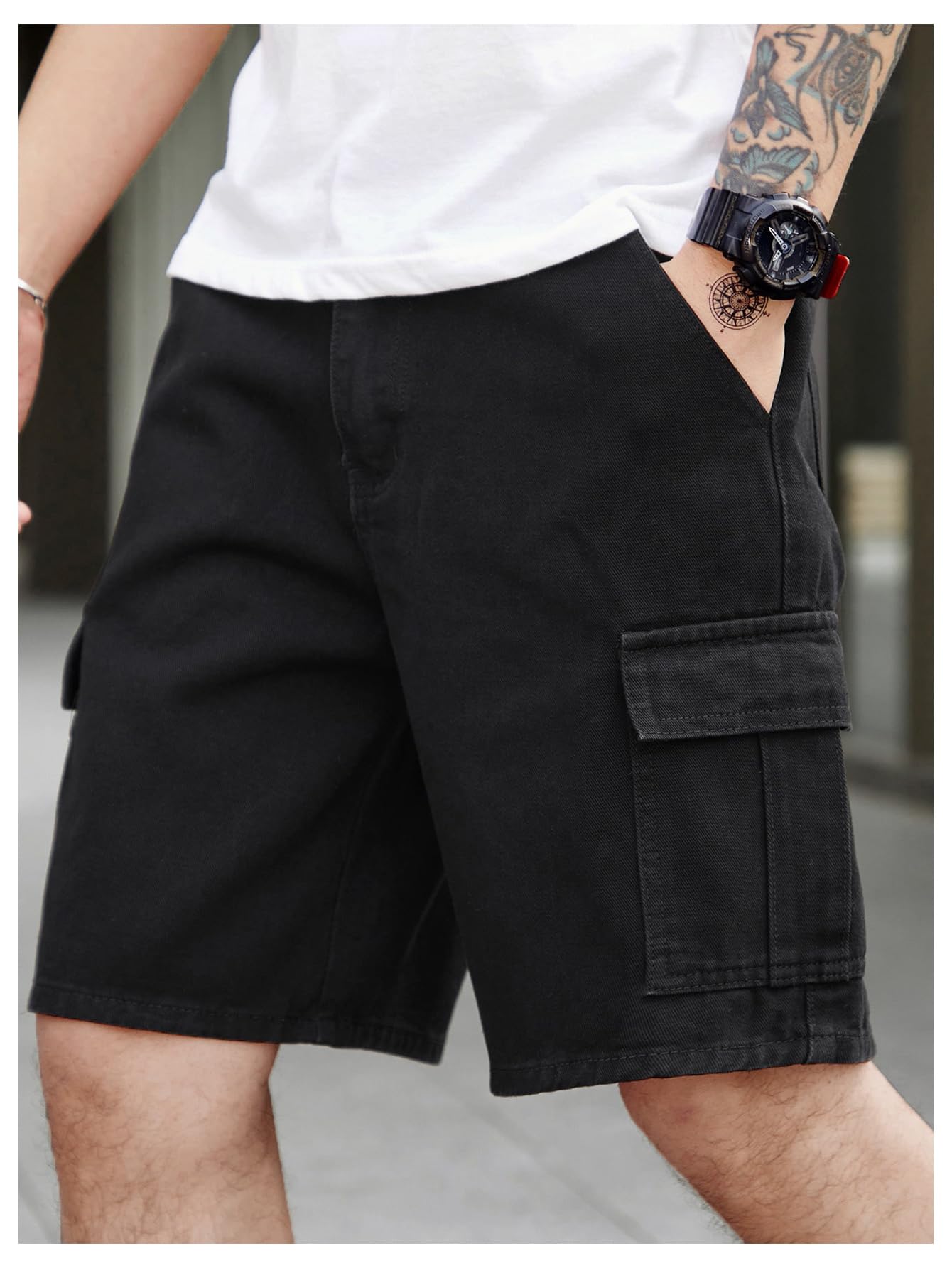 Verdusa Men's Straight Leg Denim Cargo Shorts - Casual Bermuda Jean Shorts for Men | Comfortable & Stylish Summer Shorts for Outdoor Activities, Travel & Everyday Wear