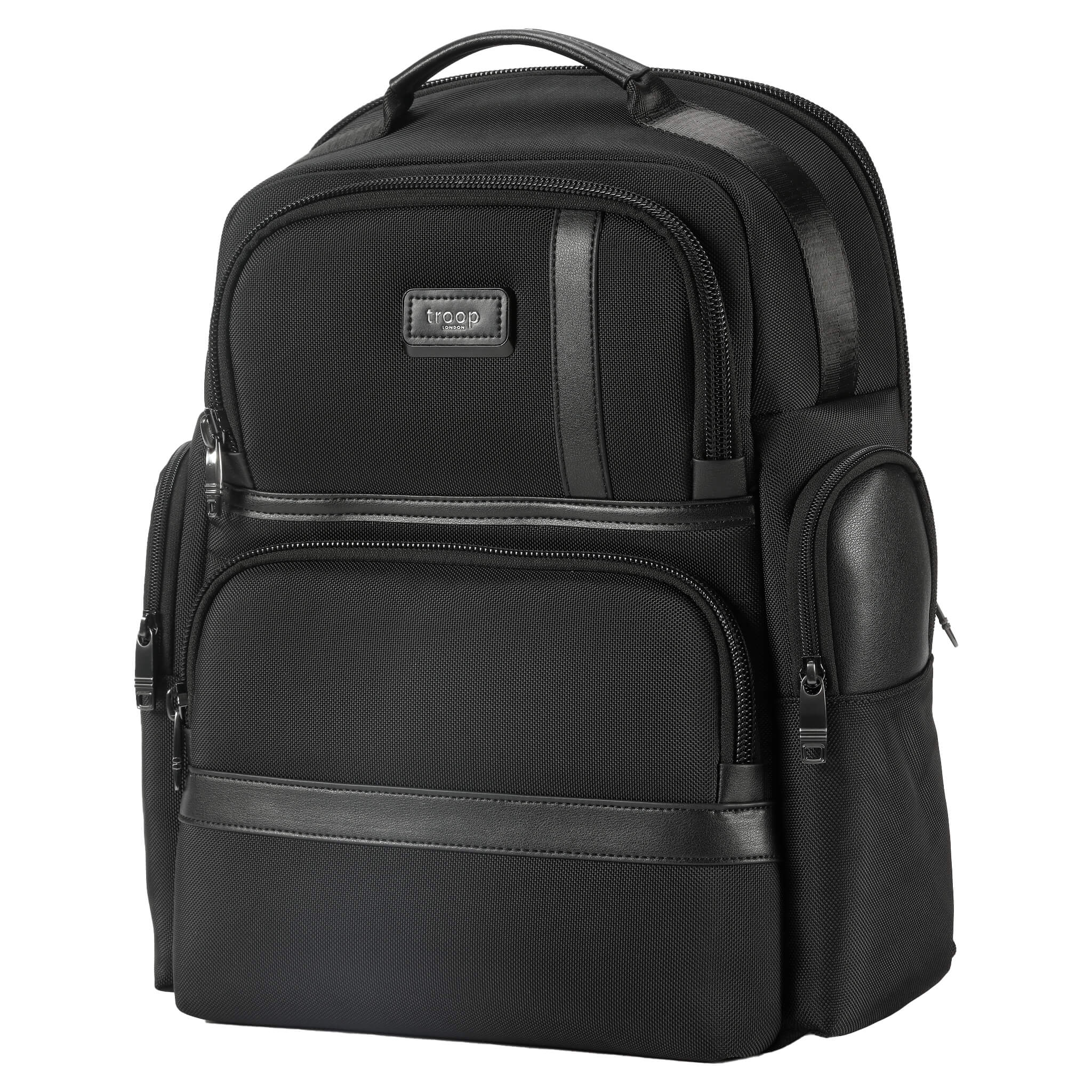 TPB006 Troop London Urban Laptop Backpack - Waterproof 15.6 Inch Business Backpack for Men & Women, Durable College School Backpack with USB Charging Port - Perfect for Work, Travel & Daily Commute