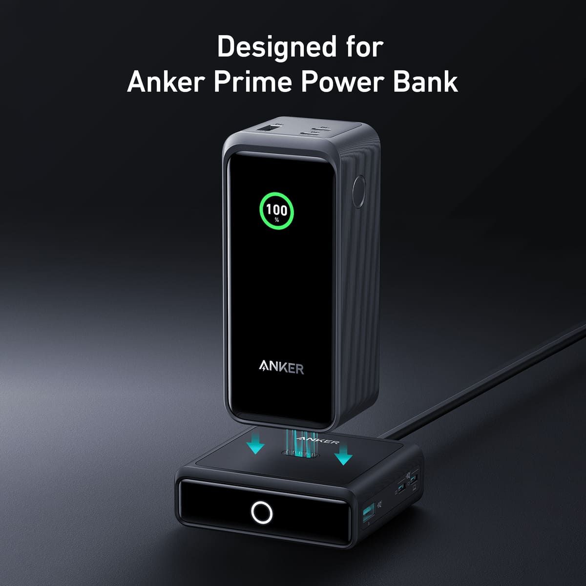 Anker 100W Fast Charging Station - Compatible with Anker Prime Power Bank (Base Only) | High-Speed Charging for Phones, Tablets & Laptops | Perfect for Home, Office & Travel