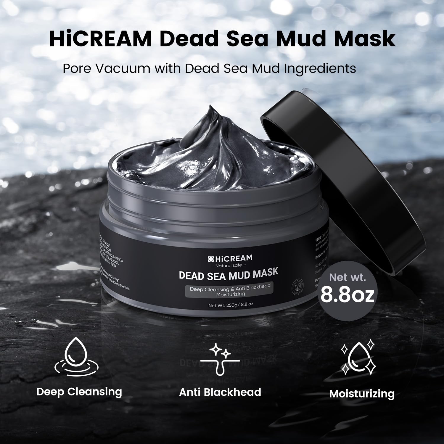 Dead Sea Mud Mask & Rose Clay Facial Mask - Deep Cleansing & Detoxifying for Acne, Blackheads & Oily Skin - Spa Quality Skincare for Glowing Complexion at Home