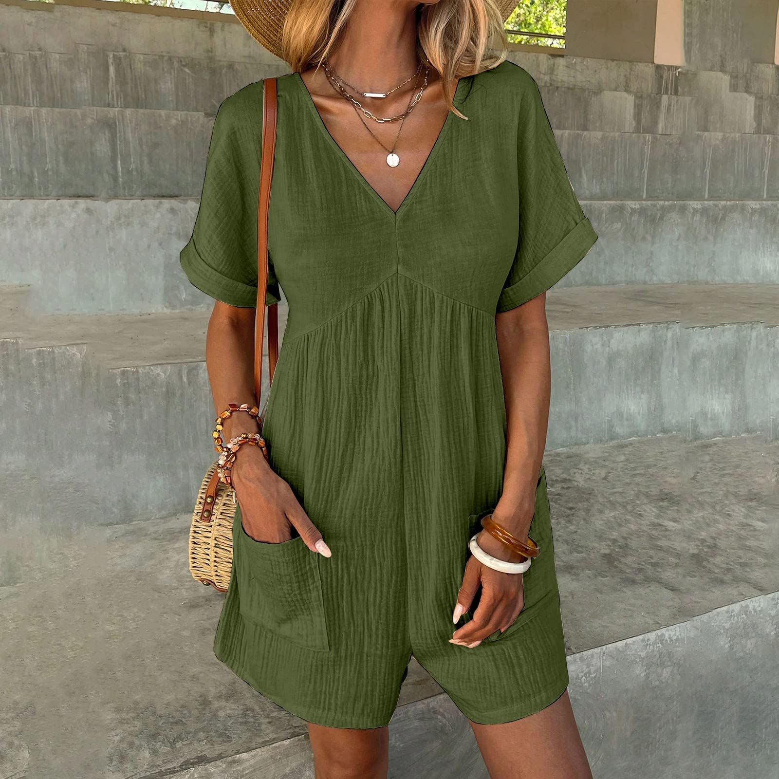 Women's Spring Break Dresses & Denim Rompers - Long Torso Jumpsuits for Tall Women | Casual Outfits for Beach Vacations & Summer Parties